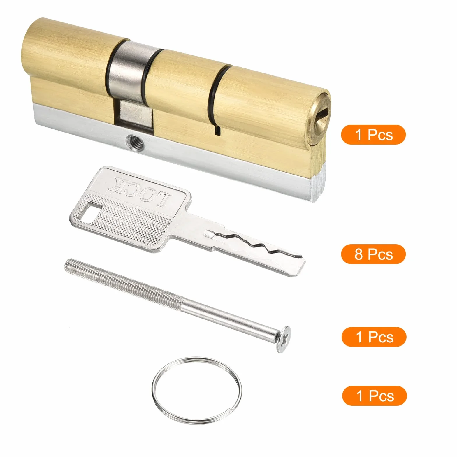 PATIKIL 32,5/52,5 (85 mm) europejski podwójny cylinder zamkowy z 8 kluczami do drzwi drewnianych, aluminiowych