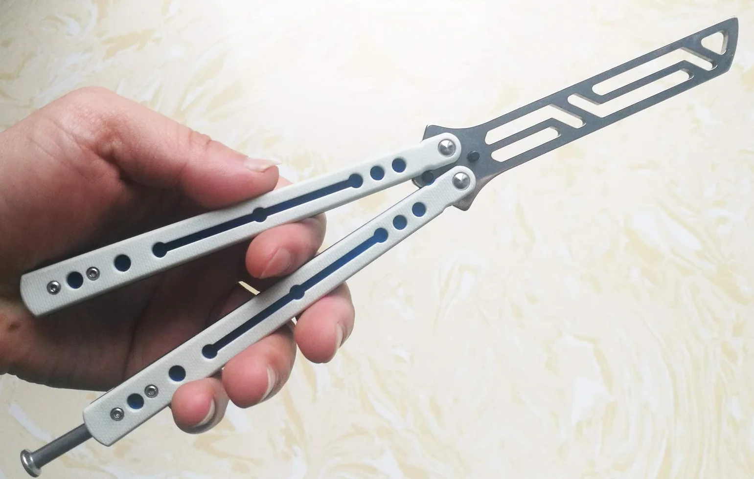 Taktyczny trenażer G10 łożysko rękojeści Stone Wash Metal Steel Blunt Dull Blade nieostrzone narzędzie