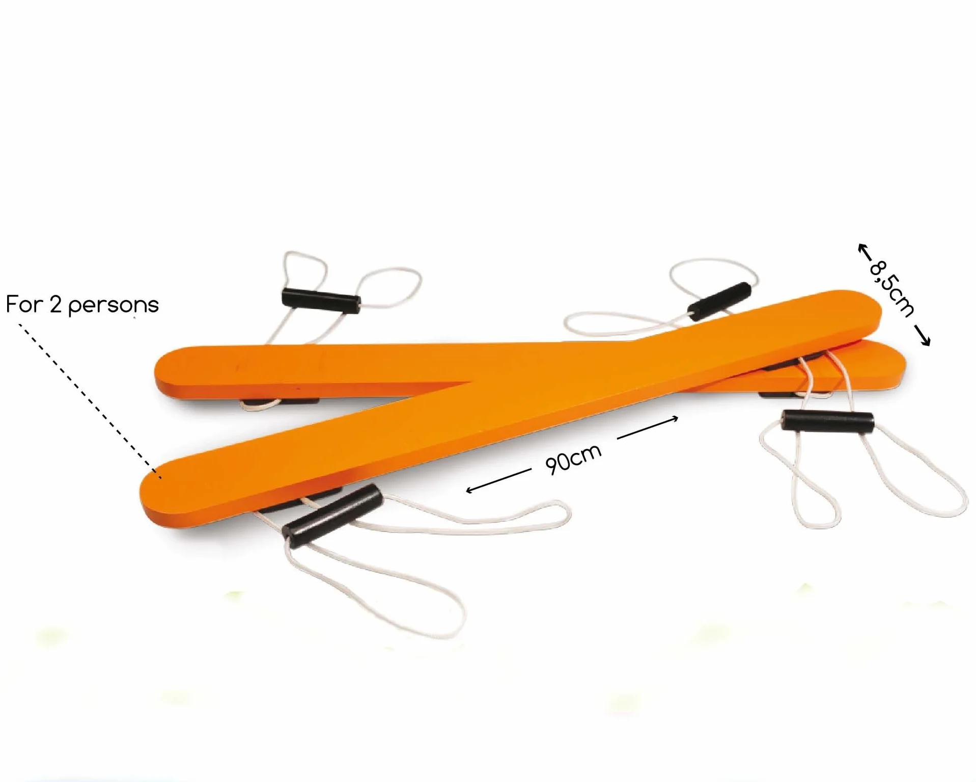 BS Toys Narty drewniane – trening równowagi dla dzieci i dorosłych – drewniany zestaw narciarski do skoordynowanego biegania, zabawa w pomieszczeniach i na zewnątrz, od 3 lat, kolor brązowy