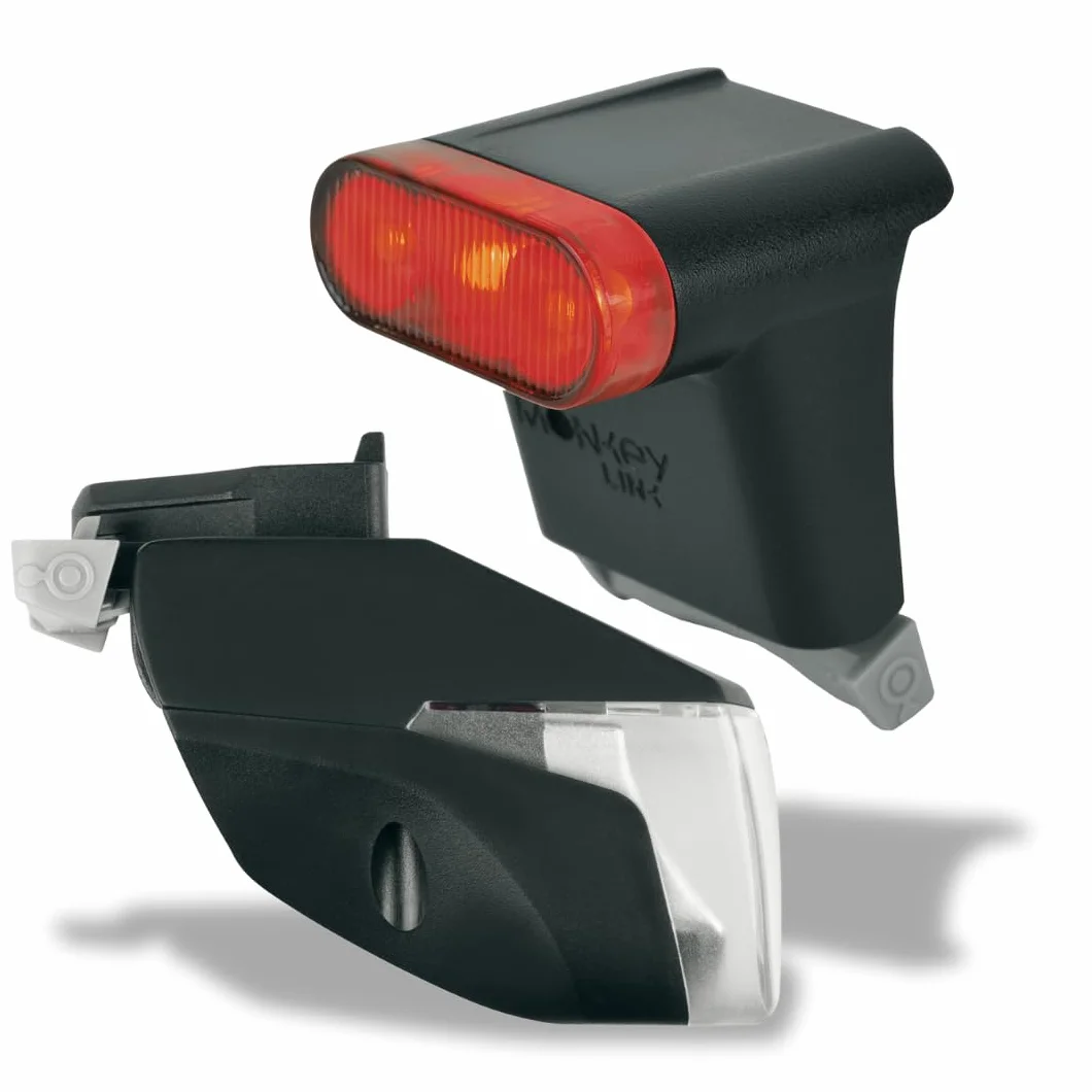 MonkeyLink Light 50 LUX Set Connect zestaw oświetleniowy do roweru, akcesoria rowerowe, oświetlenie przednie i tylne, magnetyczne mocowanie, mocny chwyt, dopuszczenie do ruchu drogowego, kolor czarny