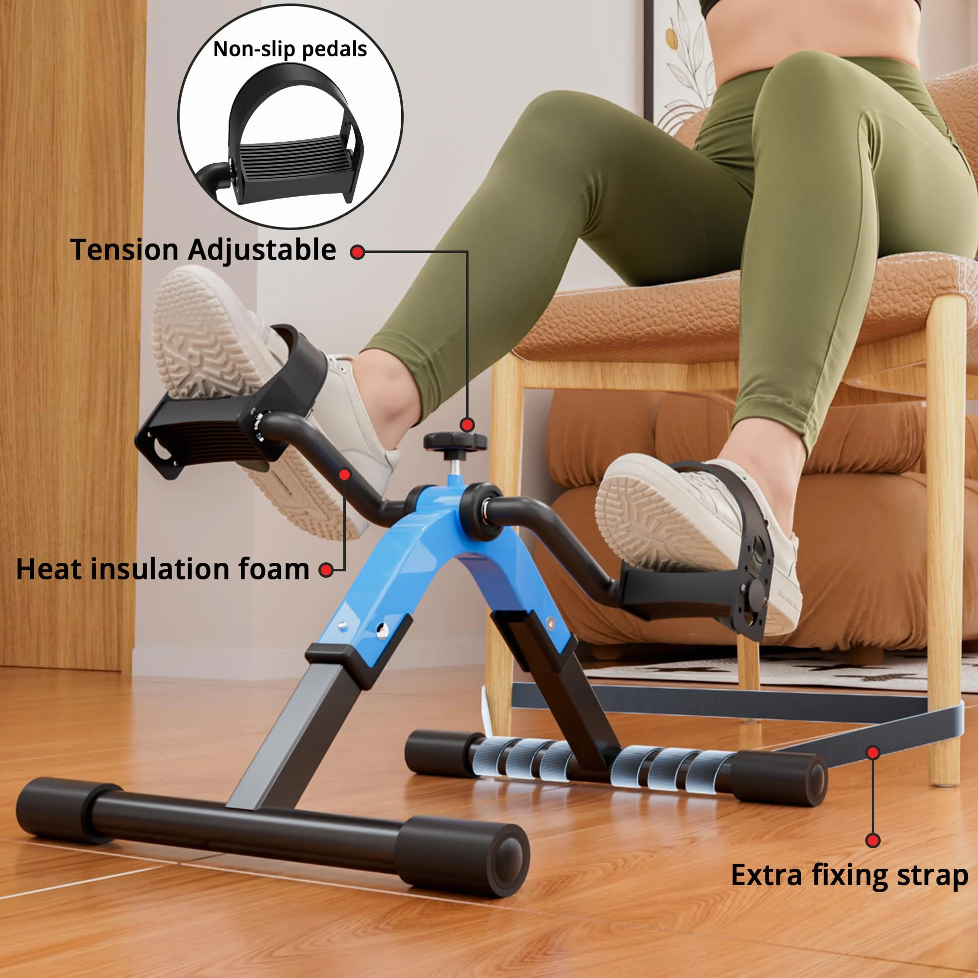 Mini rower treningowy na pedały do ćwiczeń nóg i ramion o niskiej intensywności Składany rower treningowy na pedały