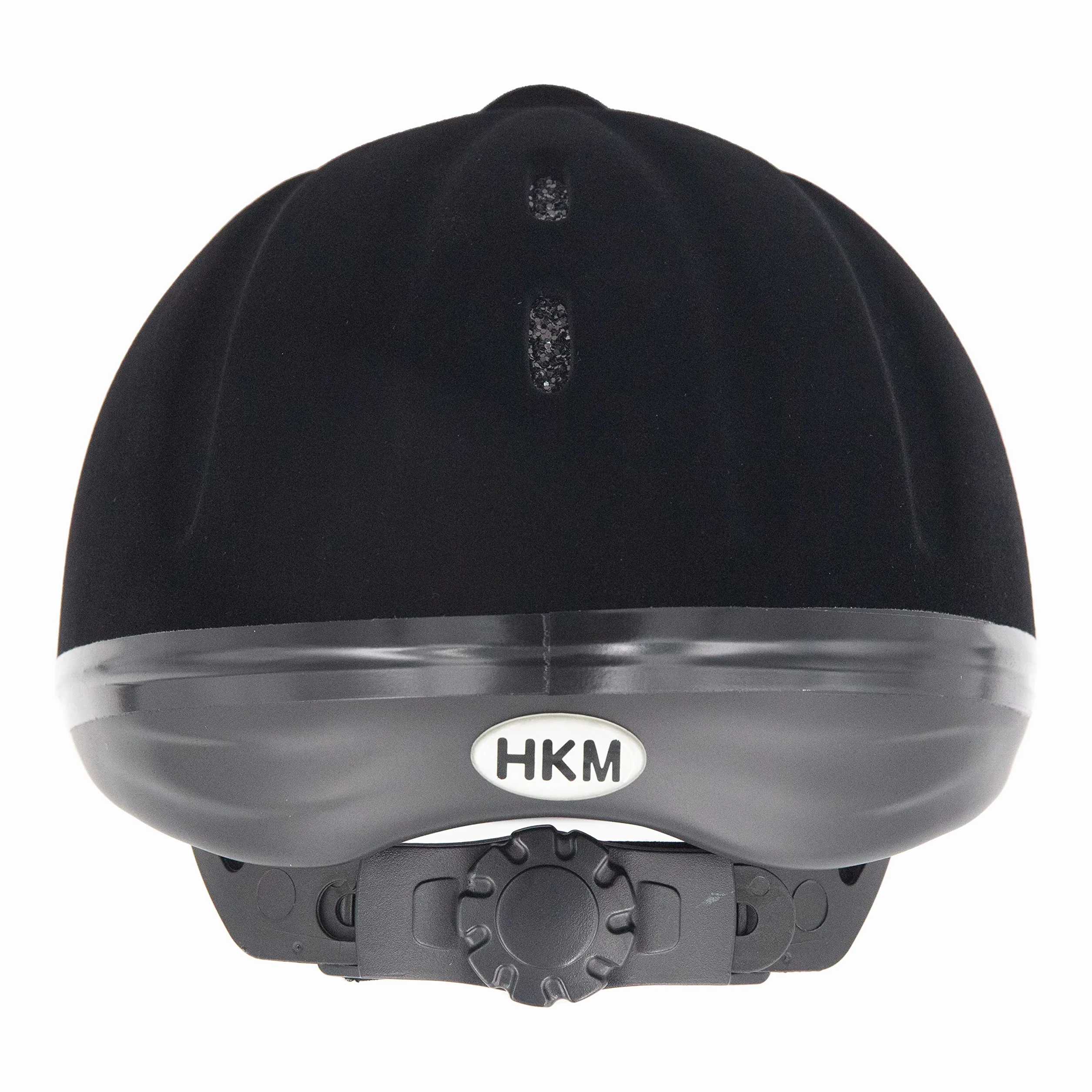 HKM Kask jeździecki New Flock, kask jeździecki, uniseks, czarny brokat, rozmiar L, 58-61 cm