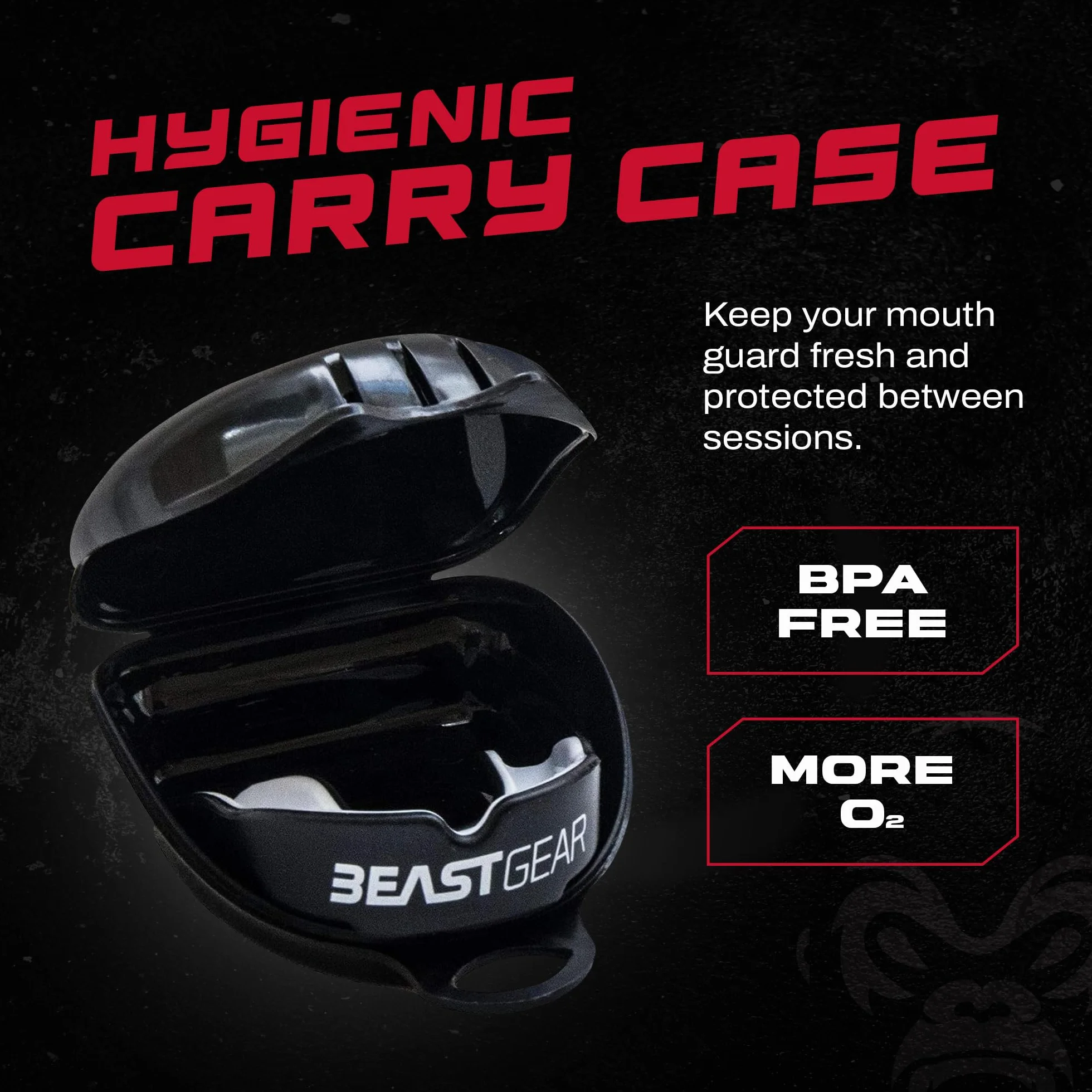 Beast Gear Sportowa osłona zębów - Protezione Denti e Mascella, Adatto per Boxe, MMA, Rugby, Calcio, Hockey z Custodia Igienica, dla dorosłych i nastolatków (11+)