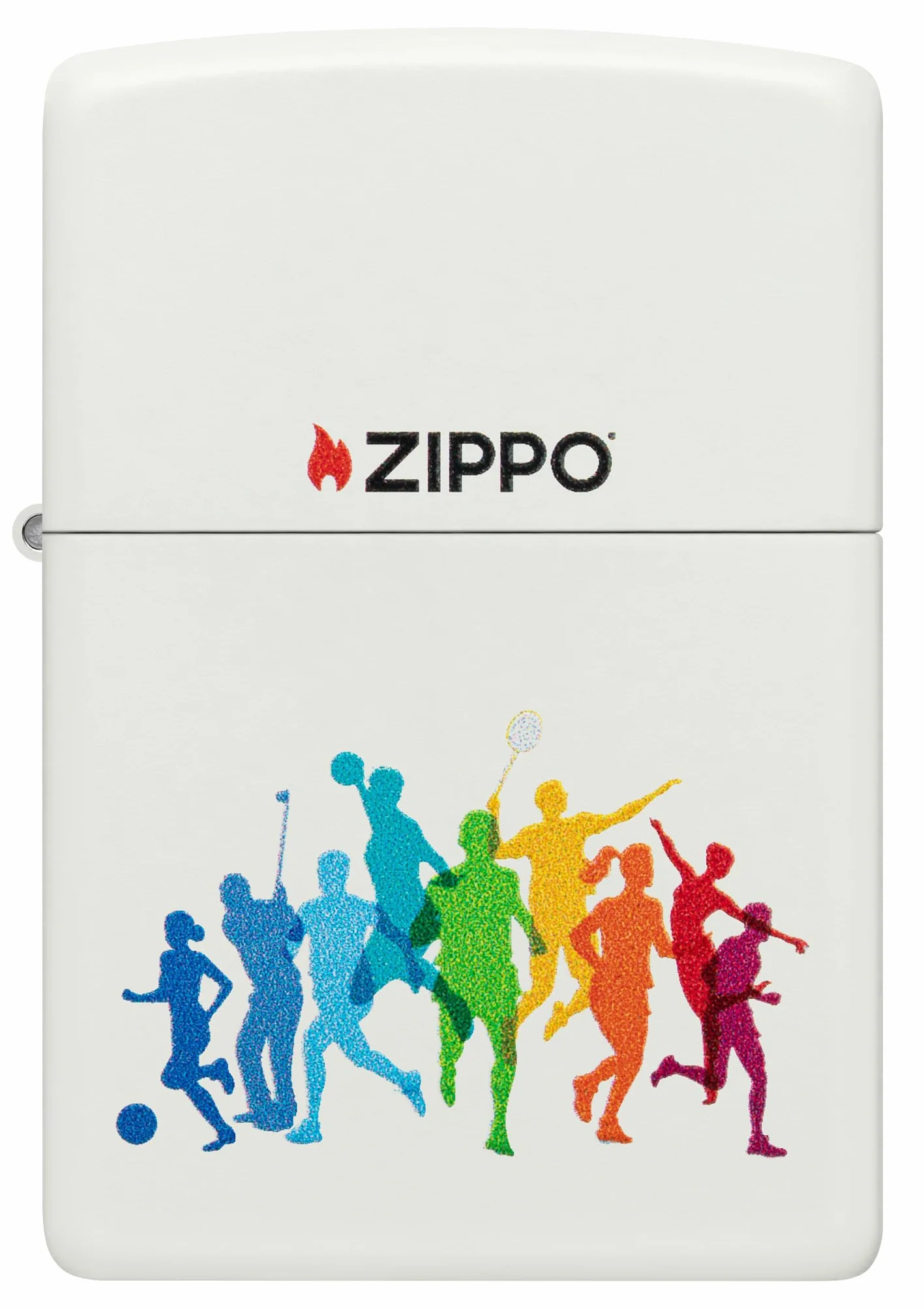 Zippo Sports Zapalniczka Sztormowa, Kolorowy Nadruk, do Napełniania, Wielokrotnego Użytku, Wiatroodporna Konstrukcja, Pudełko na Prezent, Wykonano w USA, Kolor Biały Matowy (White Matte)