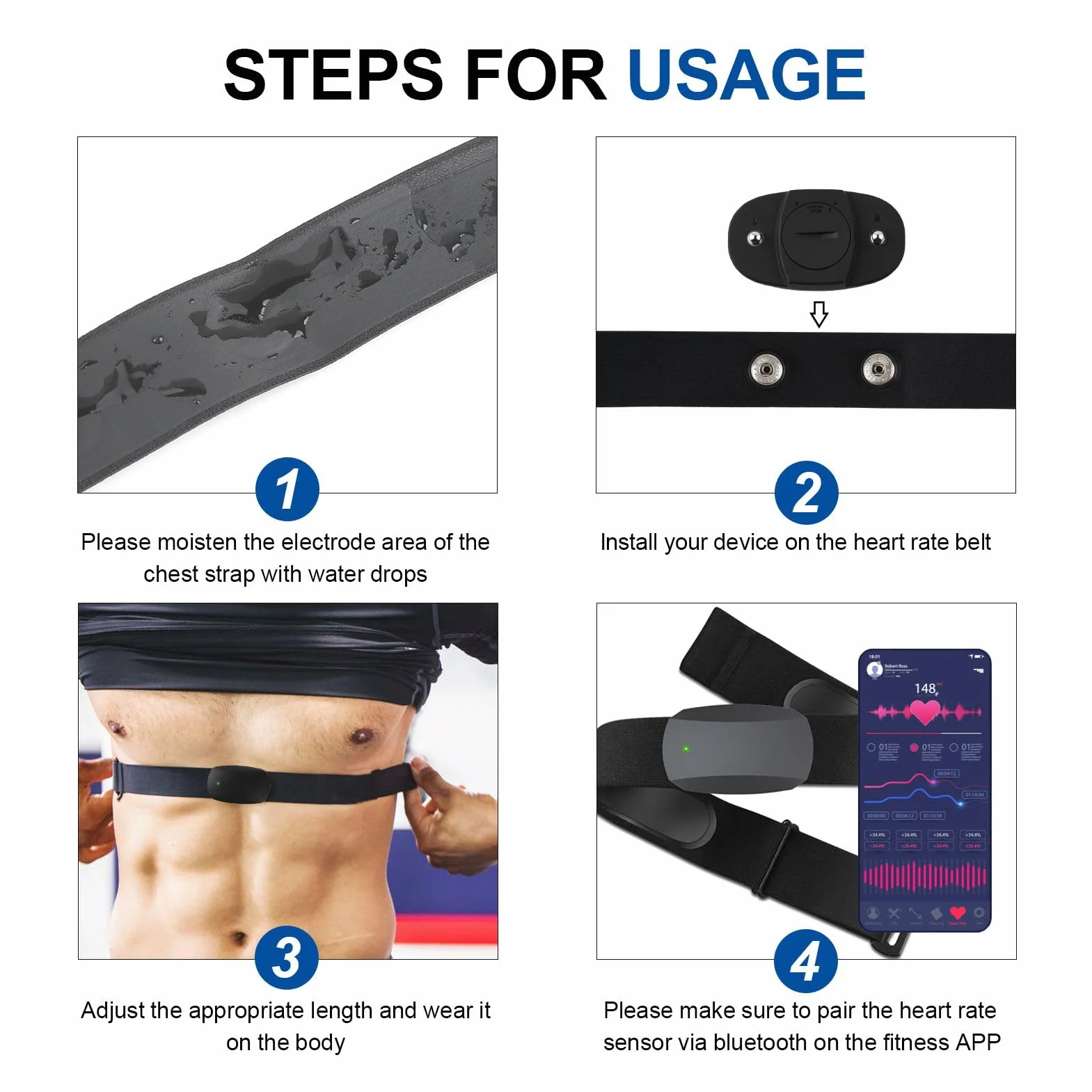Regulowany pasek Cardio (70 cm do 105 cm) do czujnika serca, pasek Cardio Bluetooth Ant+, kompatybilny z Garmin, Wahoo, Polar H10 H9, Coospo, Magene, Bryton, Livlov
