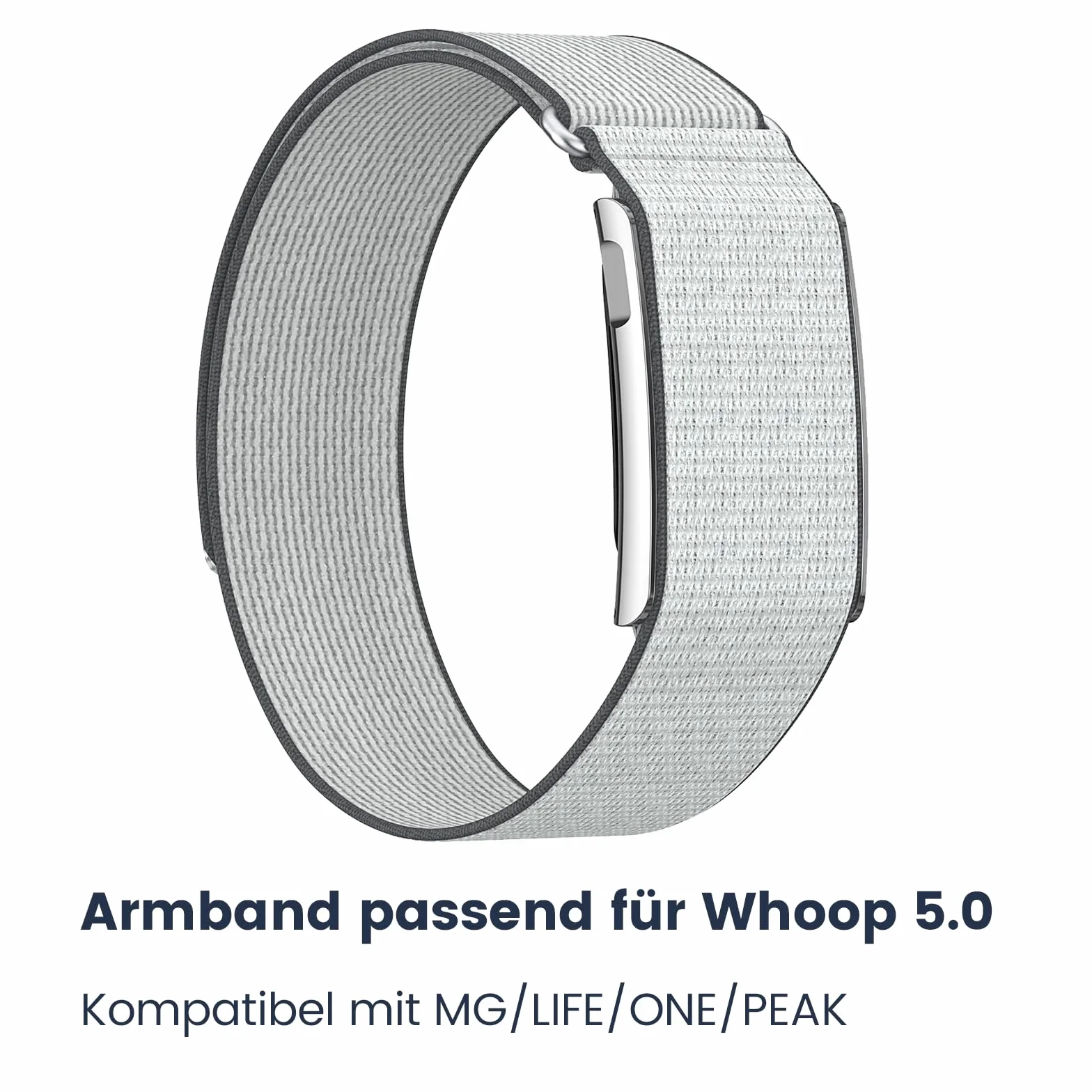 SimpleThings Elastyczna bransoletka kompatybilna z WHOOP 5.0 / MG / One/Pea/Life (kompatybilna z EKG), oddychający nylon, sportowa bransoletka z metalową obudową, nie nadaje się do WHOOP 4.0