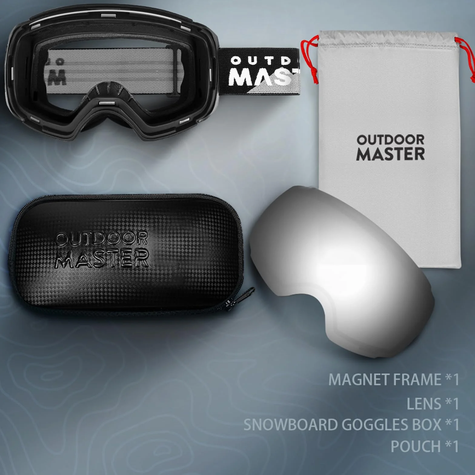 OutdoorMaster Gogle narciarskie PRO bezramkowe wymienne soczewki UV400 ochrona