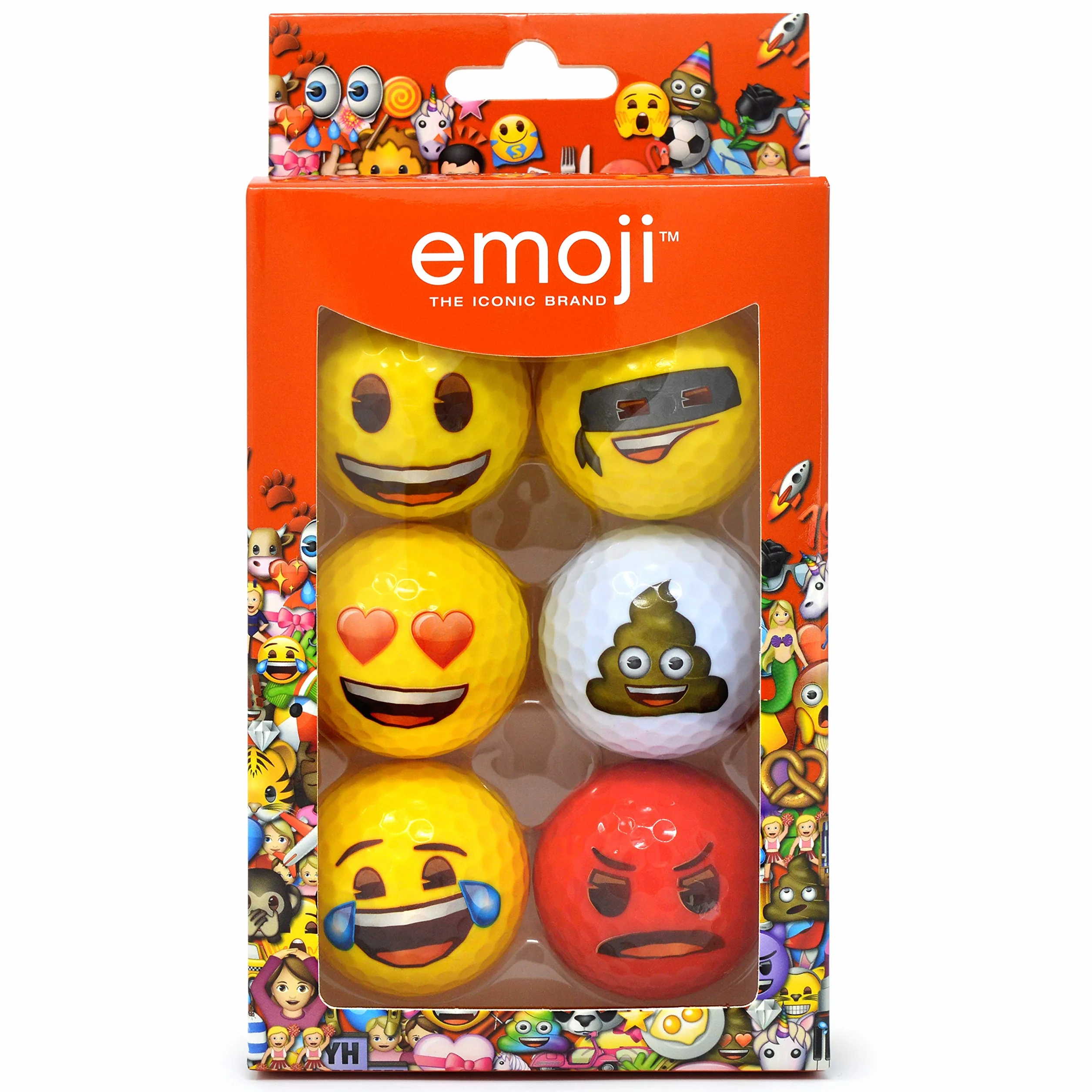 Emoji Oficjalna nowość zabawne piłki golfowe - opakowanie 6 szt.