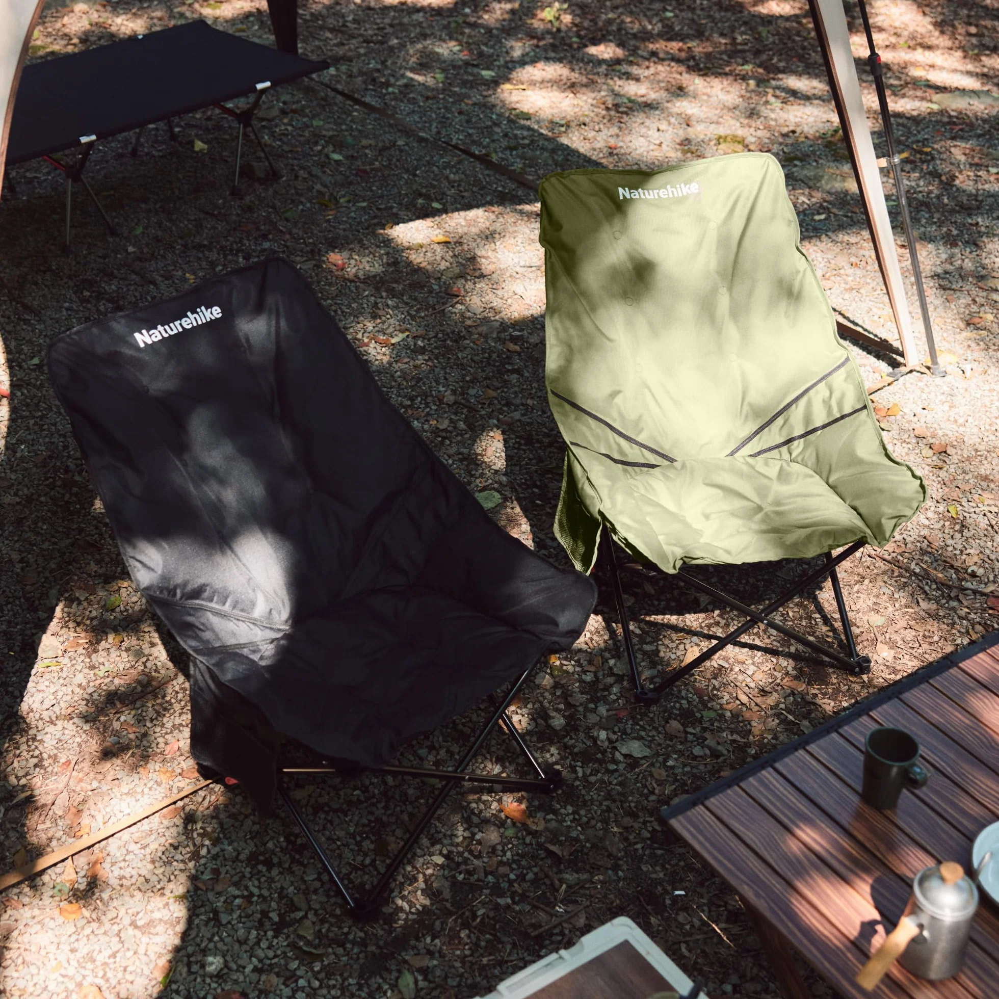 Naturehike Sea Star Krzesło Składane Lehkie Krzesło Kempingowe Z Wysokim Oparciem Większe Krzesło Kempingowe Wyściełane XXL Z Torbą Relax Krzesło Do Campingów Ogrodu Balkonu Plaży (Zielony)