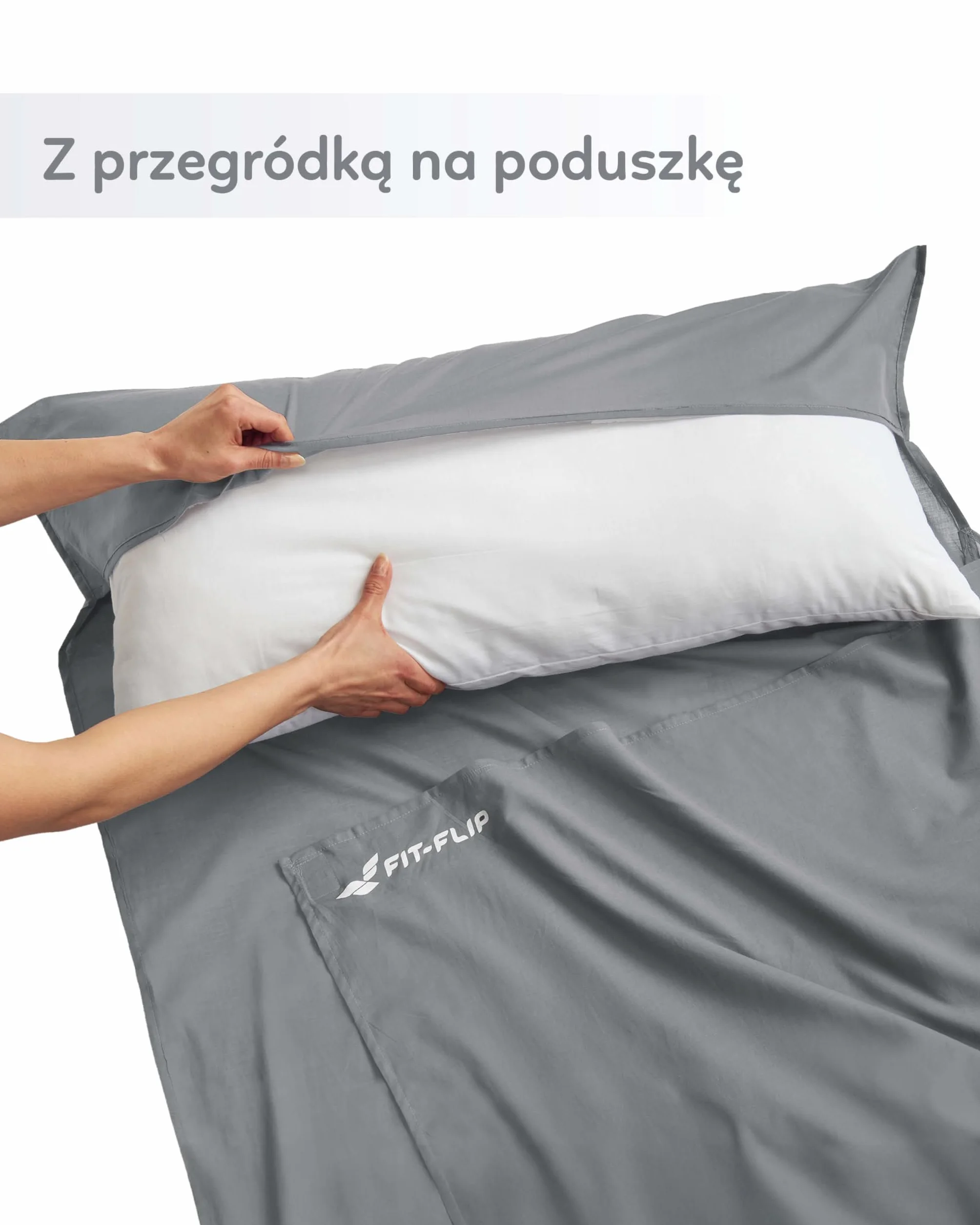 Fit-Flip Śpiwór bawełniany 325g wkładka do śpiwora z przegrodą na poduszkę