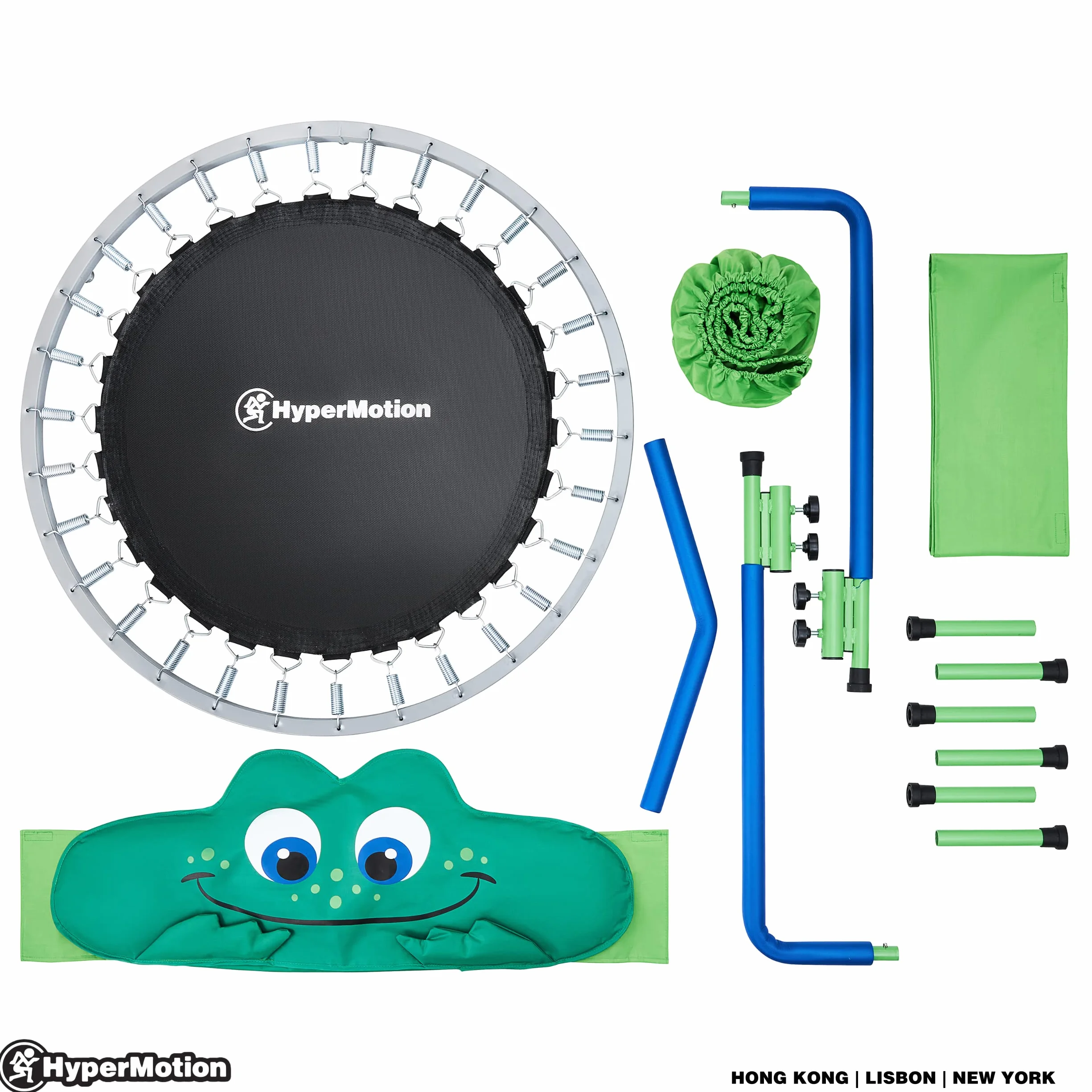 HyperMotion Trampolina dla Dzieci Żabka, 36"/90 cm, Trampolina do Domu i na Dwór, Trampoliny Ogrodowe, Trampolina Domowa z Uchwytem Pokrytym Pianką, Mini Trampolina dla Dzieci 3+ do Domu, Maks. 25 kg