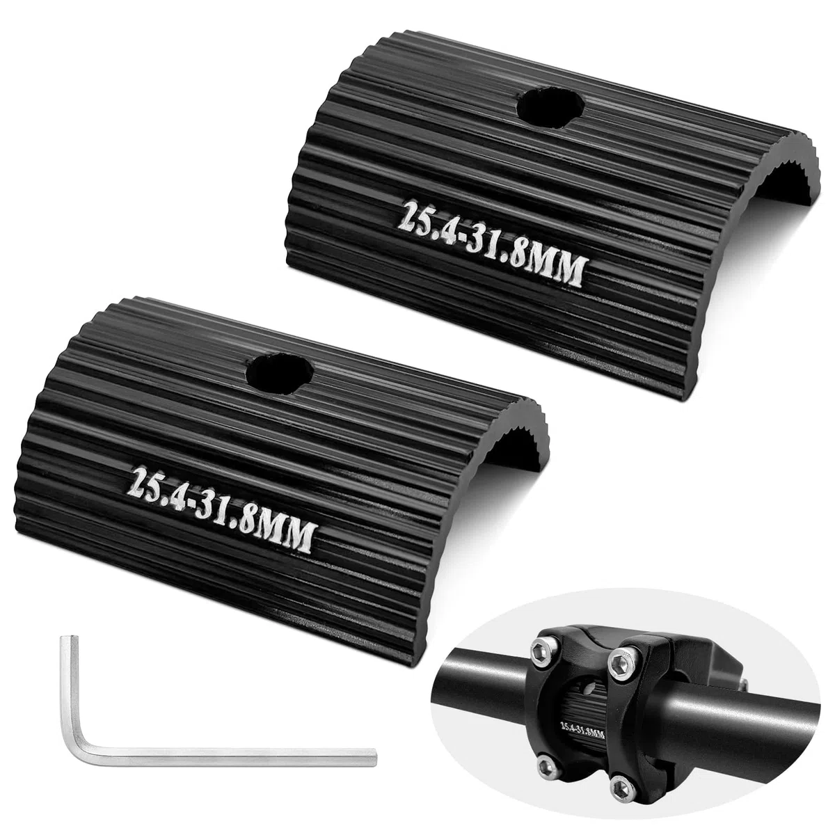 Adapter do kierownicy rowerowej, Spacer 25,4 na 31,8 mm, adapter do kierownicy rowerowej o średnicy Ø 25,4 mm na kierownicę MTB 31,8 mm, aluminiowa kierownica Shim Spacer do rowerów wyścigowych i MTB