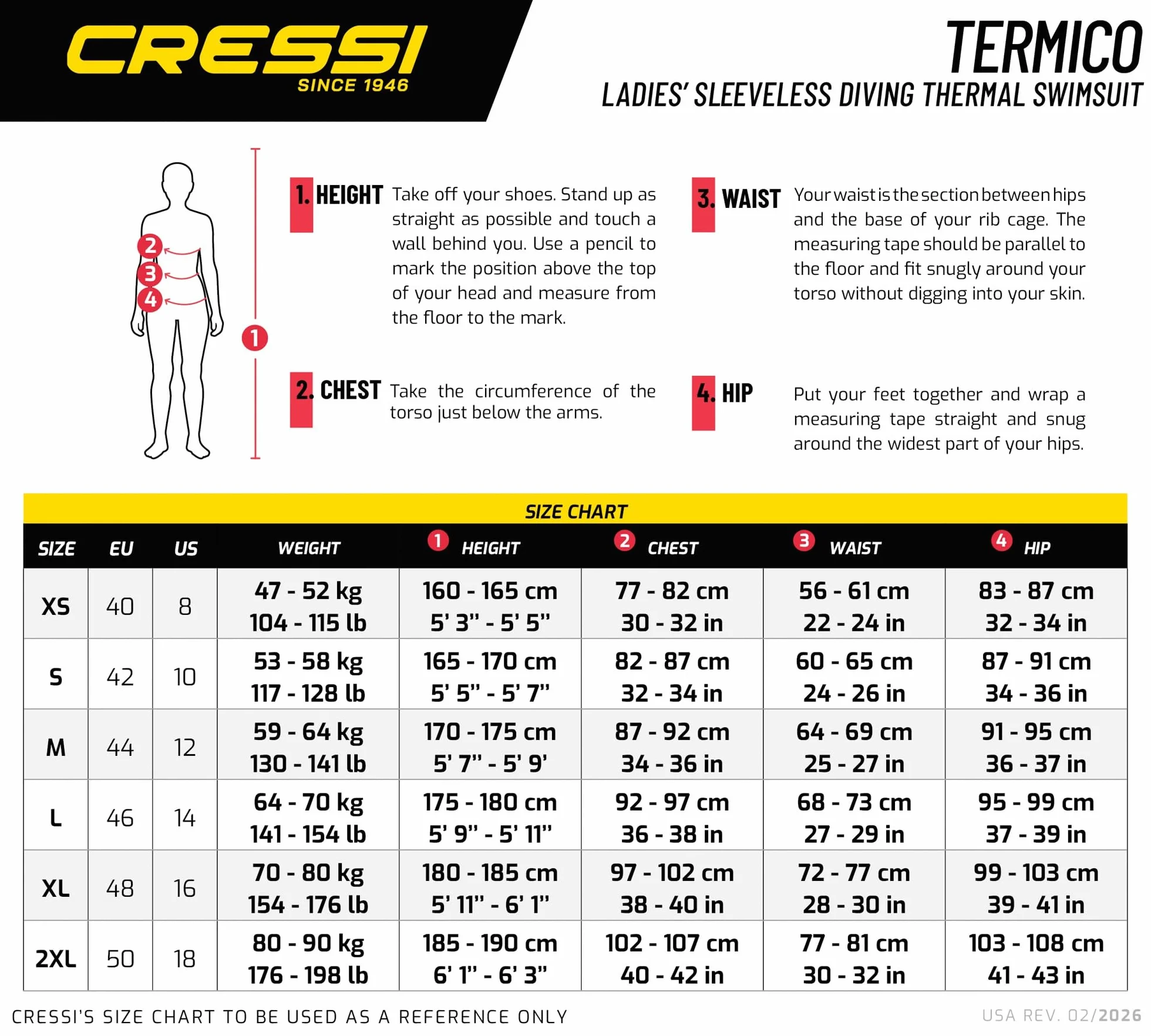 Cressi Termico Lady Swimsuit 2 mm – damski kostium kąpielowy premium ultraspan neoprenowy