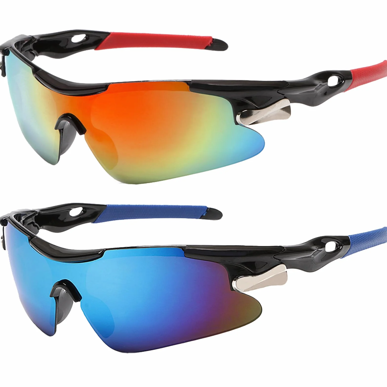 JSTHHTT 2 sztuki sportowe okulary przeciwsłoneczne, okulary rowerowe, wiatroszczelne, szybkie okulary, szybkie okulary Rave, okulary rowerowe dla mężczyzn i kobiet, ochrona UV400 na aktywności na