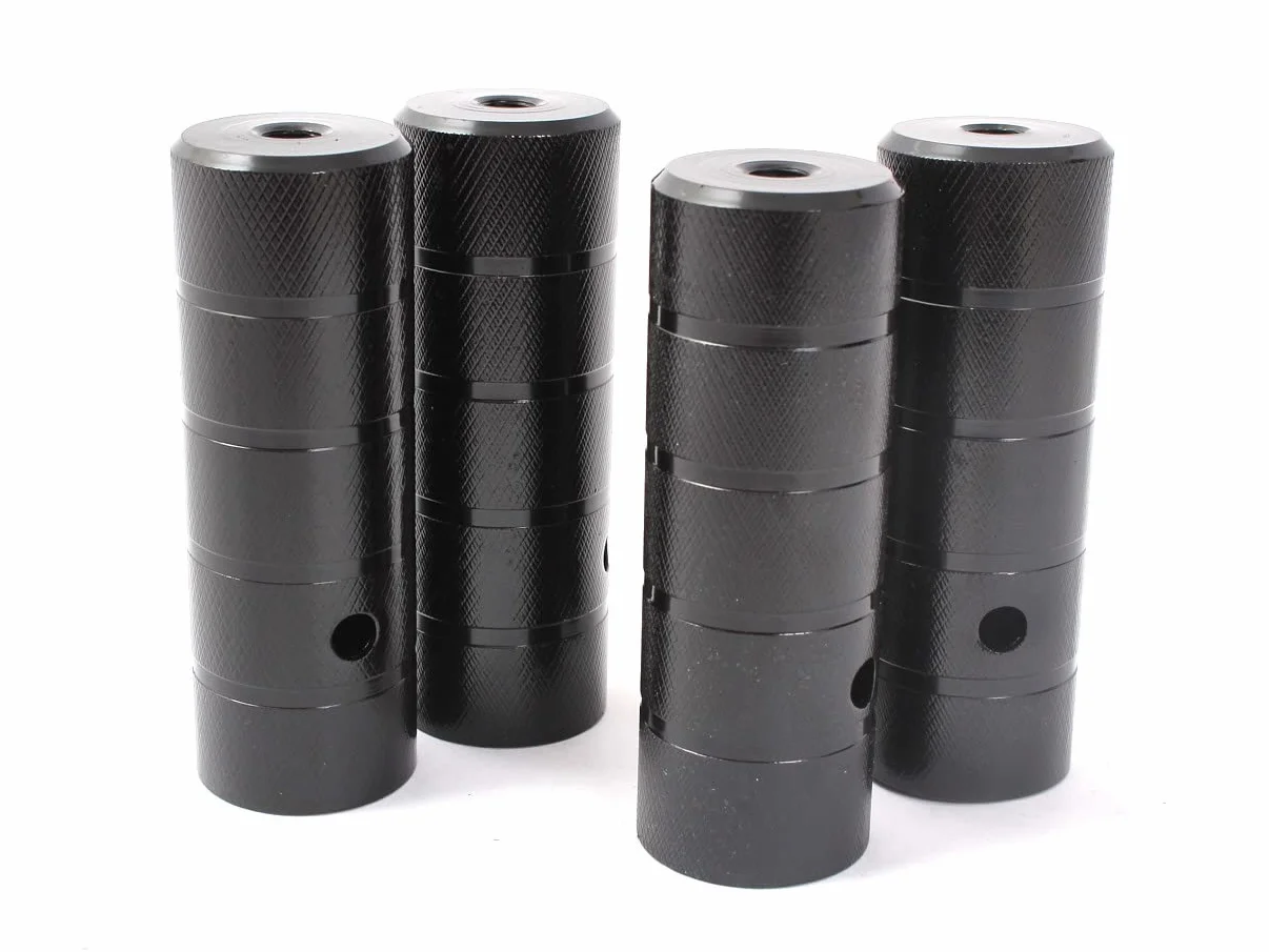 KHE BMX Axle Pegs podnóżki do osi 10 mm, gwint 3/8", czarne, 4 sztuki