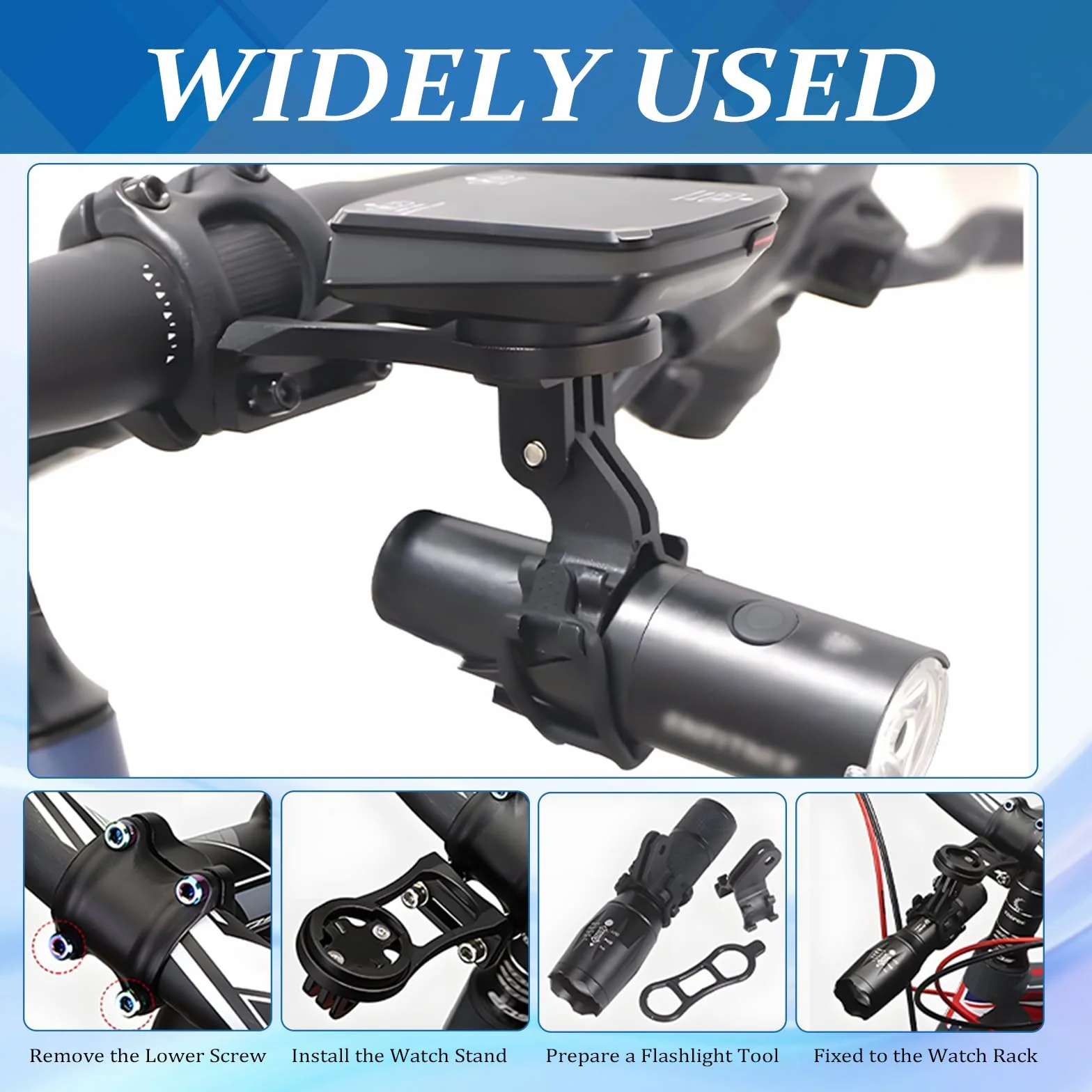 Uchwyt rowerowy, uchwyt na komputer rowerowy, kompatybilny z Garmin/IGPS Bolt Mount uchwyt na kierownicę rowerową FEdge Extended Out przedni uchwyt, regulowany uchwyt Edge, uchwyt na mostek (czarny)