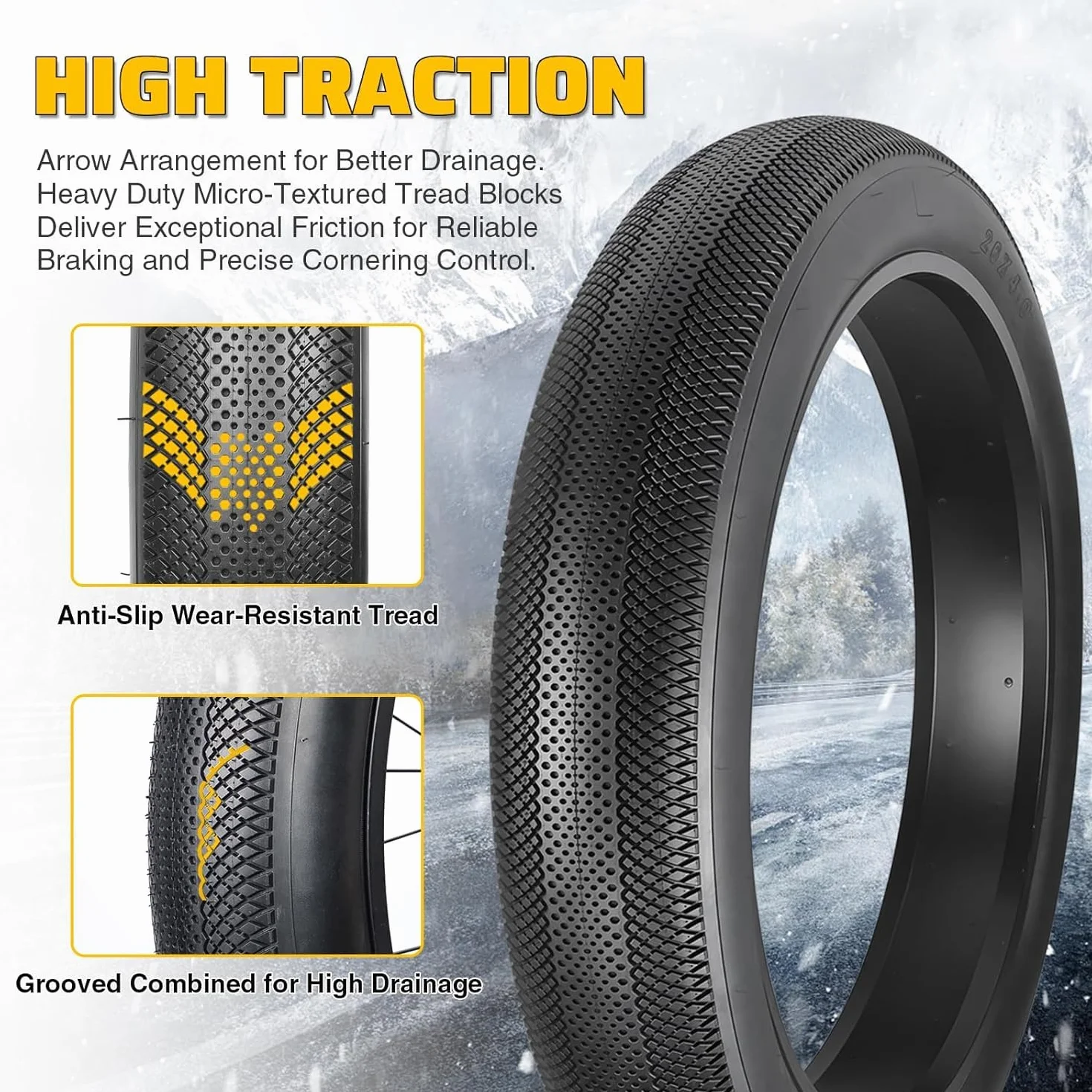 ZUKKA Opony do roweru Fatbike 26 x 4.0 cala Heavy Duty składane opony tłuste 26x4.0 z osłoną i 2-pakiet 26-calowych dętek 26x4.0 do roweru Fatbike, górskiego MTB