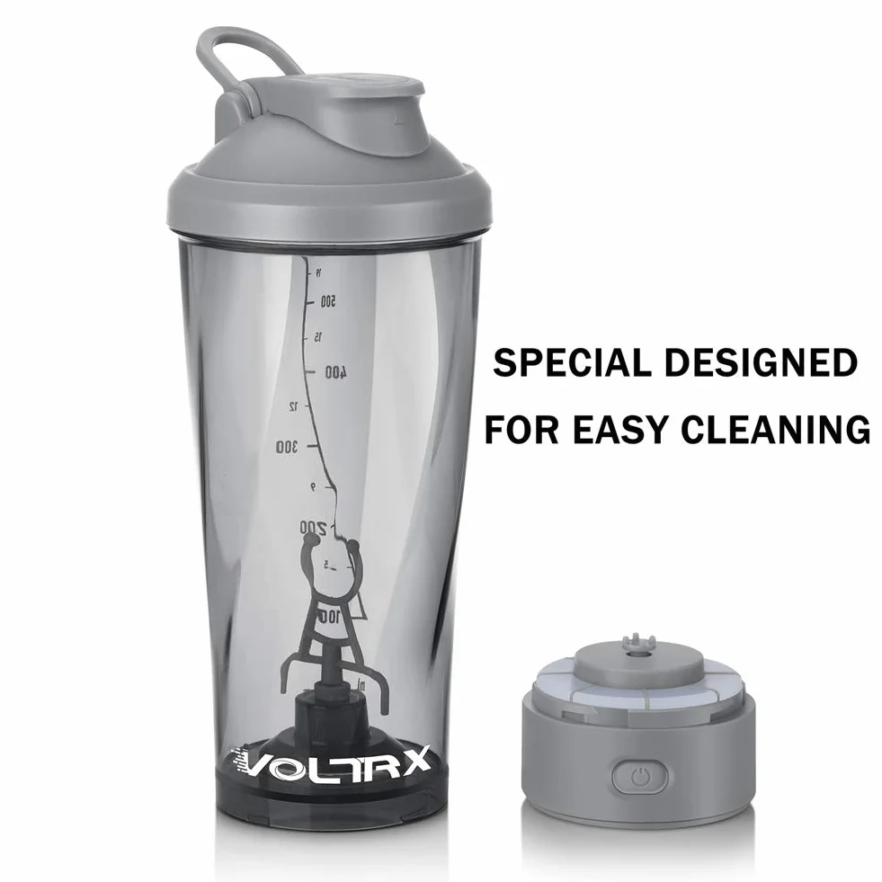 VOLTRX Elektryczna butelka shaker z Tritanu 600 ml bez BPA ładowana przez USB do koktajli białkowych
