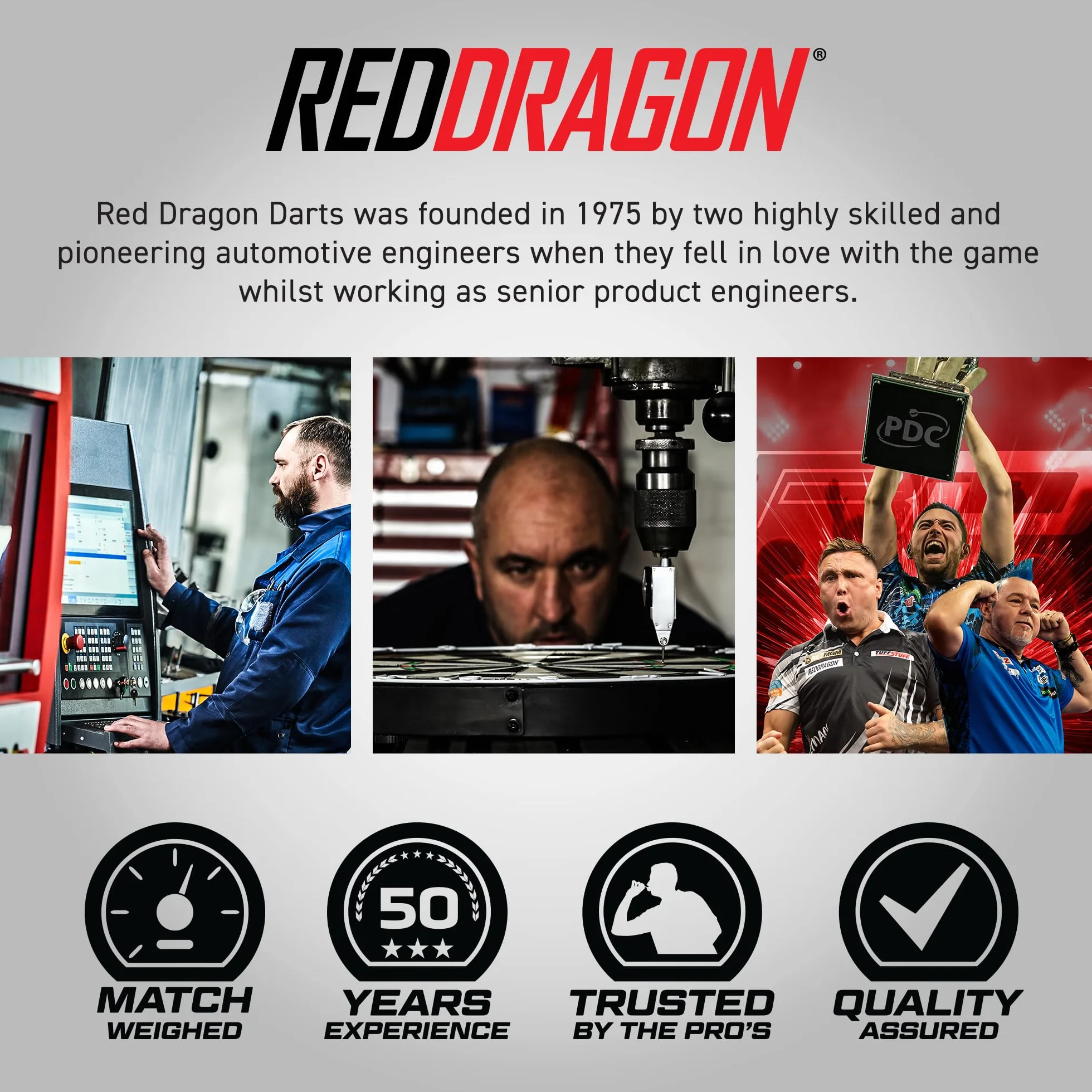 RED DRAGON Game On Professional Player Series Zestaw Rzutek ze stalowymi końcówkami, lotkami i trzonkami