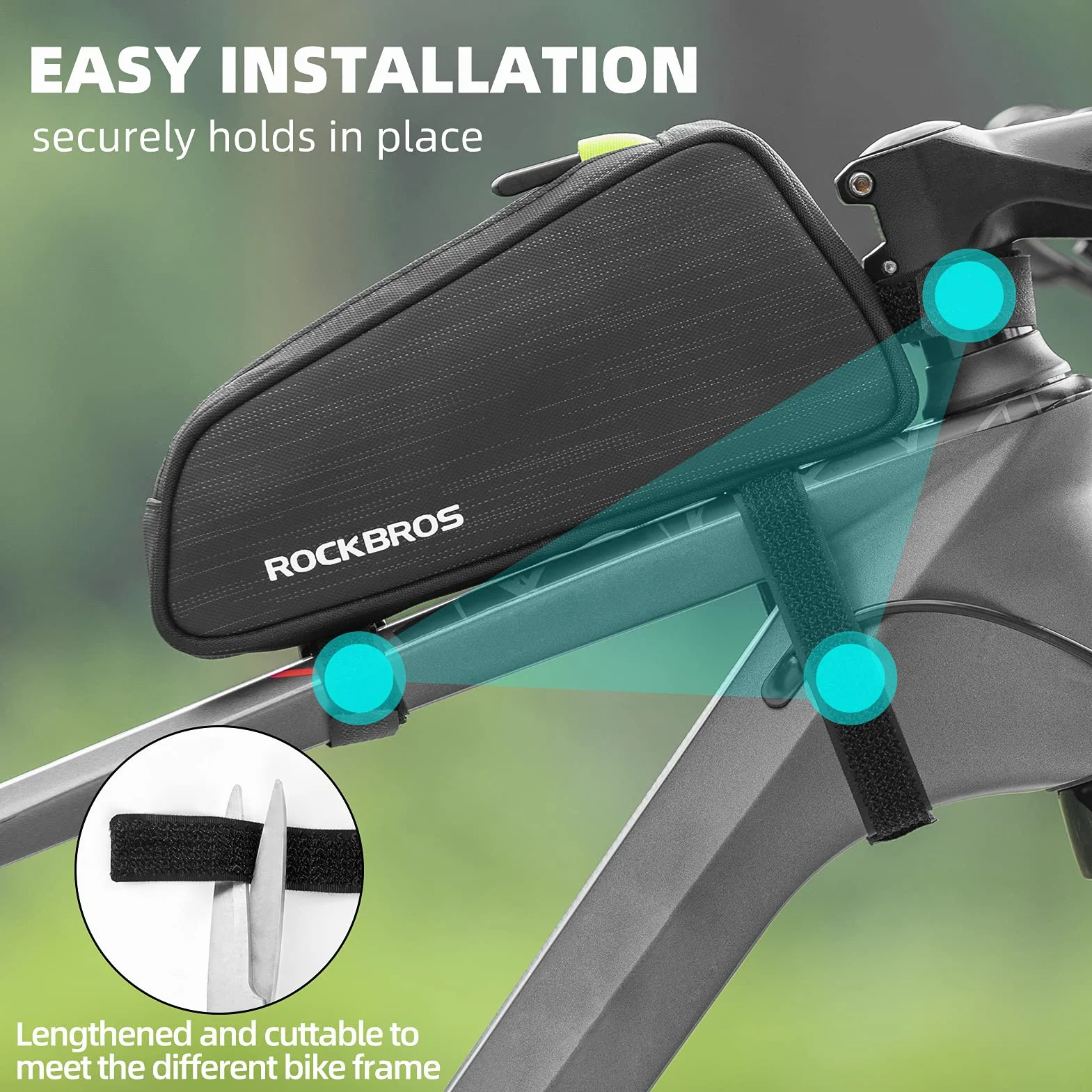 ROCKBROS Torba na Ramę Rowerowa na Górną Rurę Wąski Kształt MTB 1,1 L
