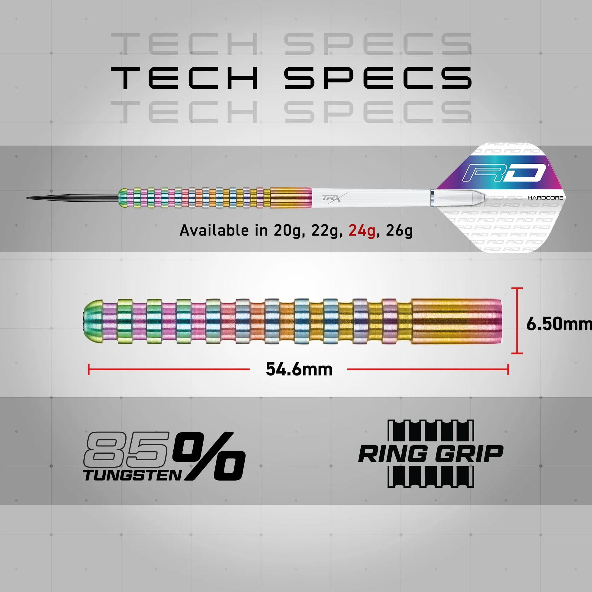 RED DRAGON Javelin Spectron Premium Wolframowe rzutki z lotkami i łodygami