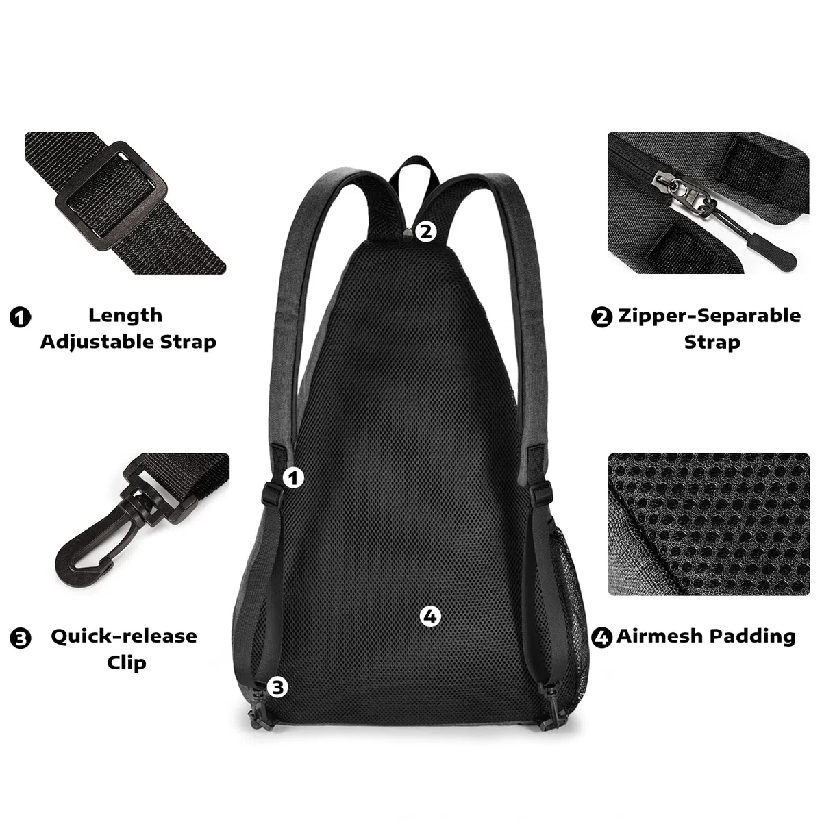 A11N SPORTS Torba do pickleball, dwustronna torba typu crossbody do przekształcenia w plecak, dla kobiet i mężczyzn