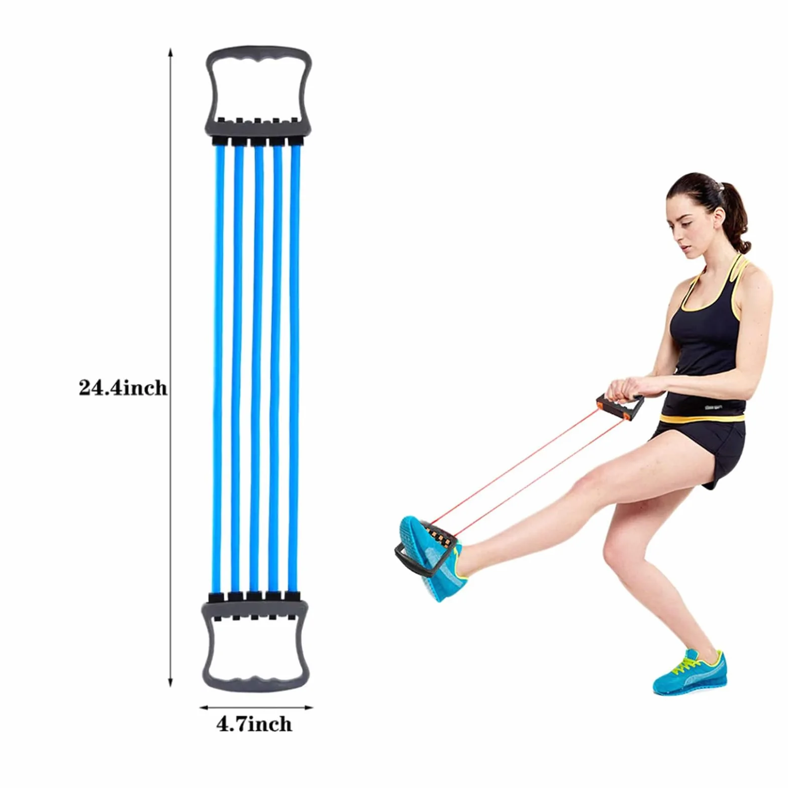 Sprężynowy trener klatki piersiowej męski przedłużacz fitness regulowany przedłużacz na klatkę piersiową do domu siłownia ramię ramię trening mięśni użycie (niebieski)