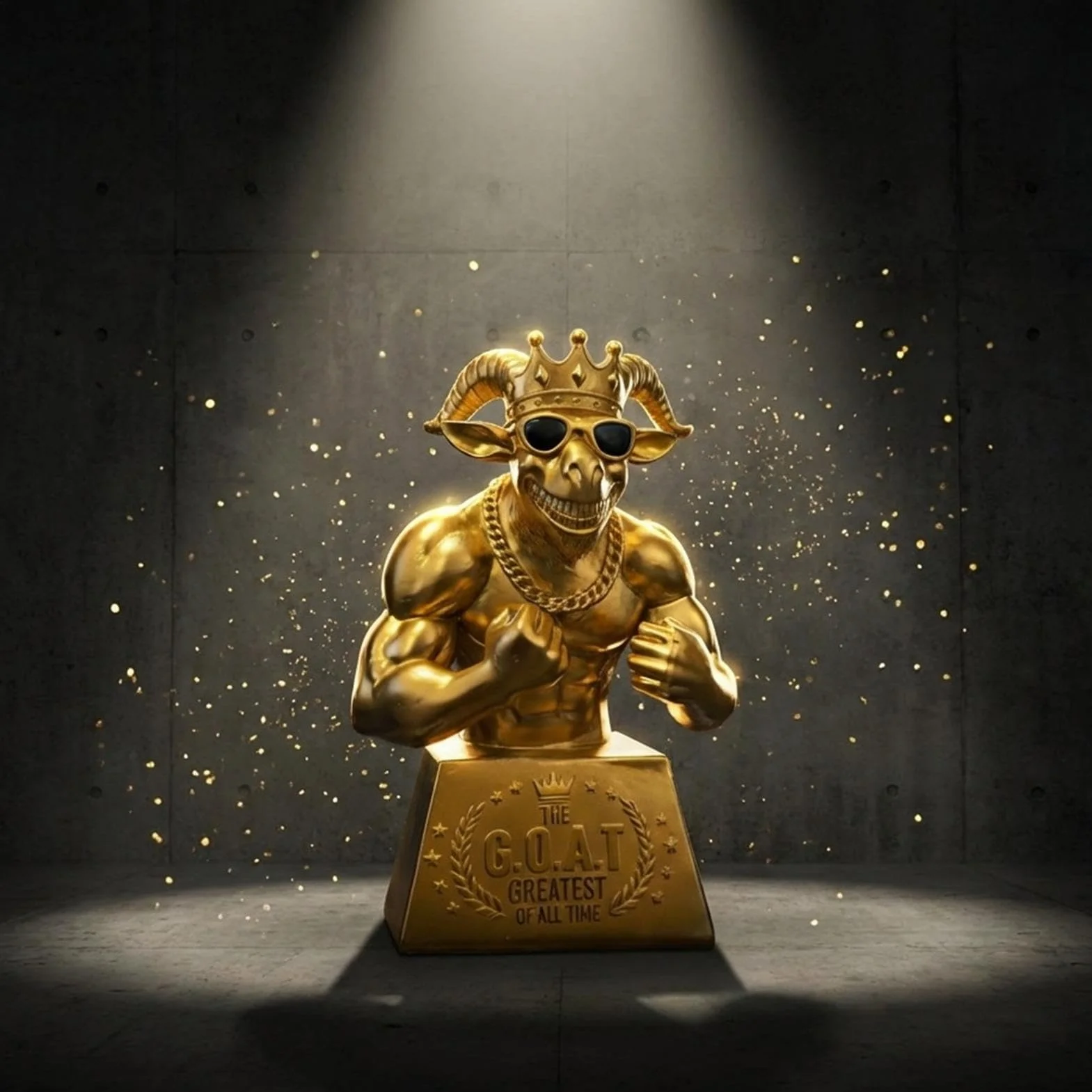 Muscle Goat Football Player humorystyczna figurka na biurko złota żywica rzeźba