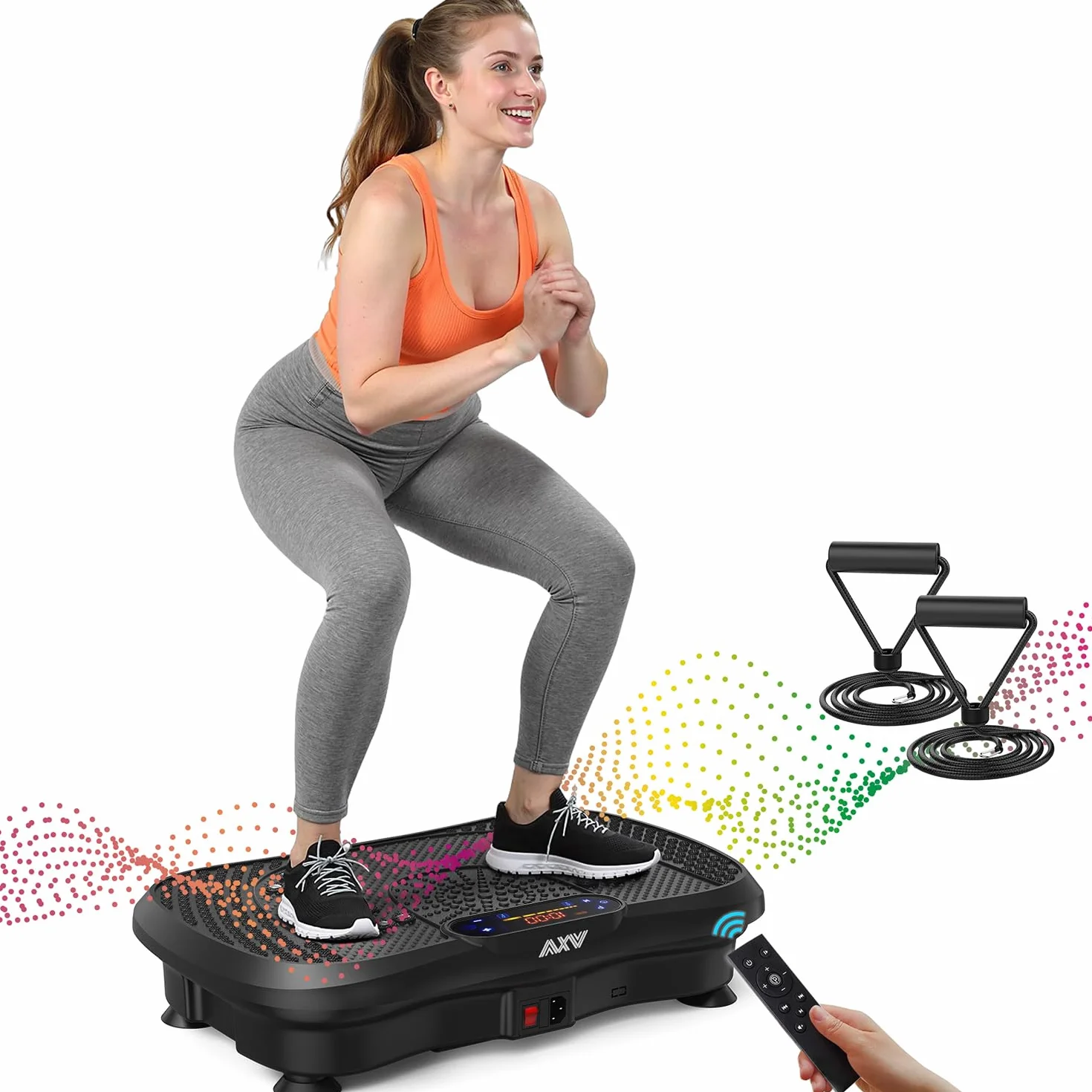 AXV Vibration Plate Exercise Machine Whole Body Workout Vibrate Fitness Platform Lymphatic Drainage Machine for Weight Loss Shaping Toning Wellness Home Gyms Workout