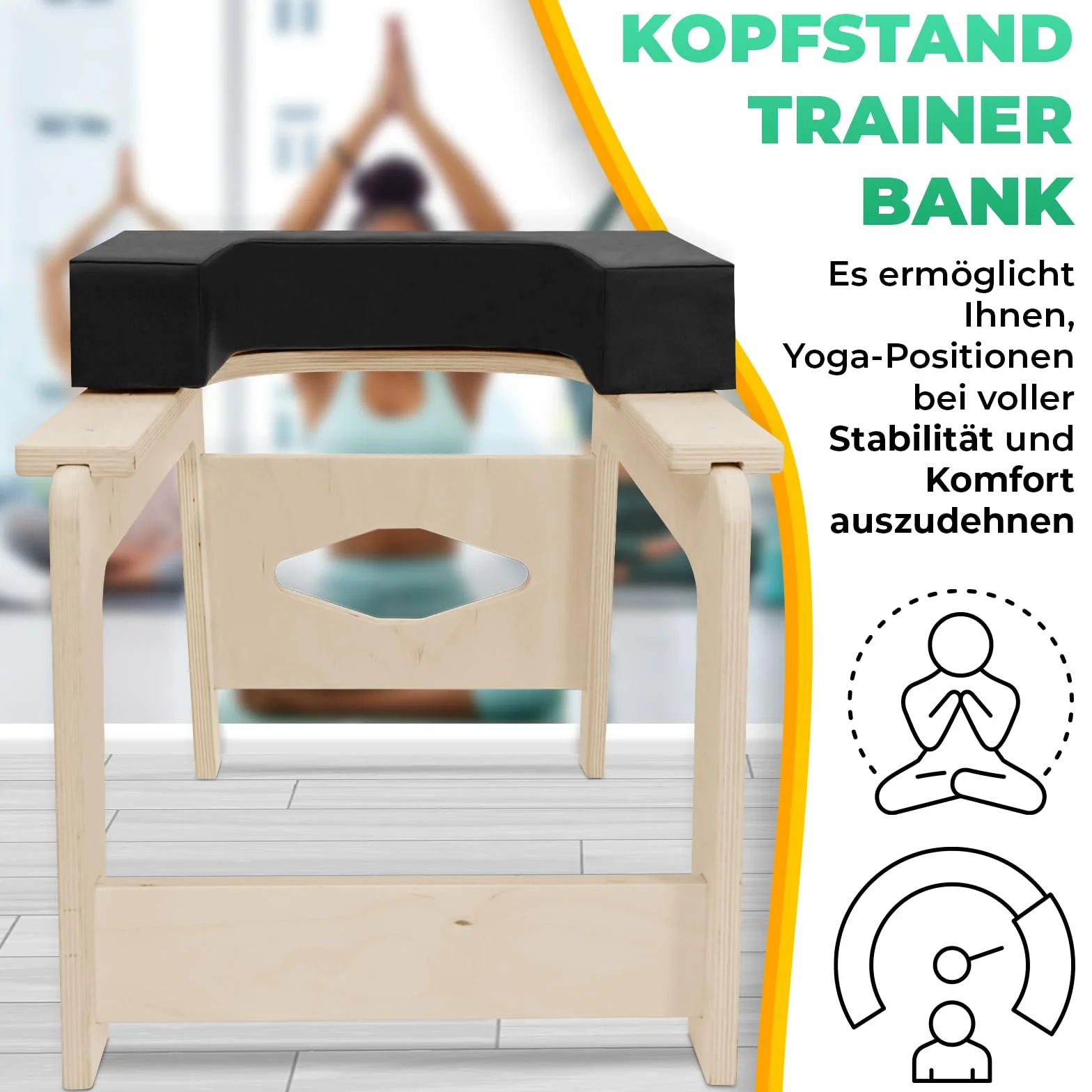 Wysokiej jakości krzesło do jogi i taboret – Made in Europe – do fitnessu, medytacji i relaksu