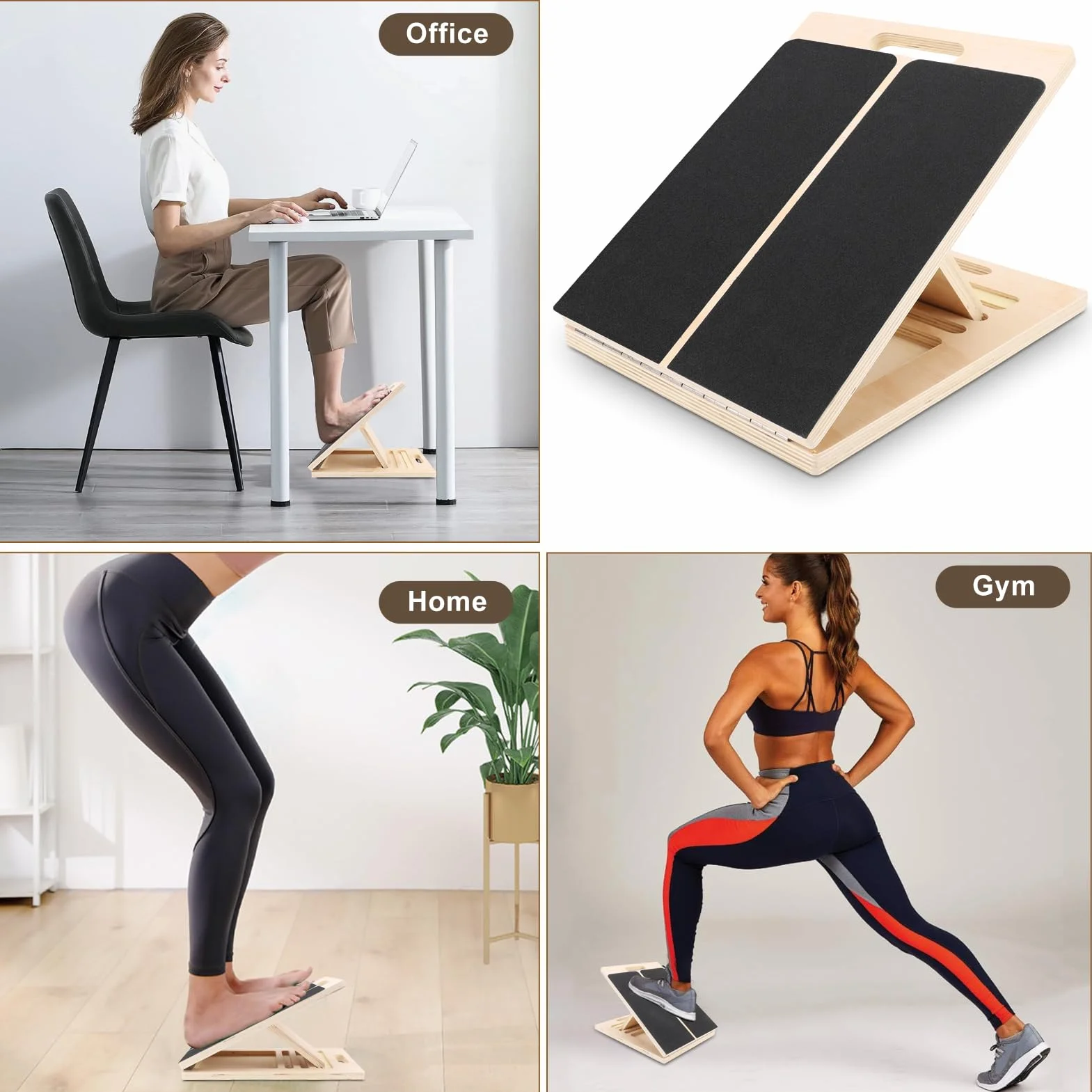 Wattstretch płyta skośna regulowana drewniana do rozciągania nóg i pilatesu