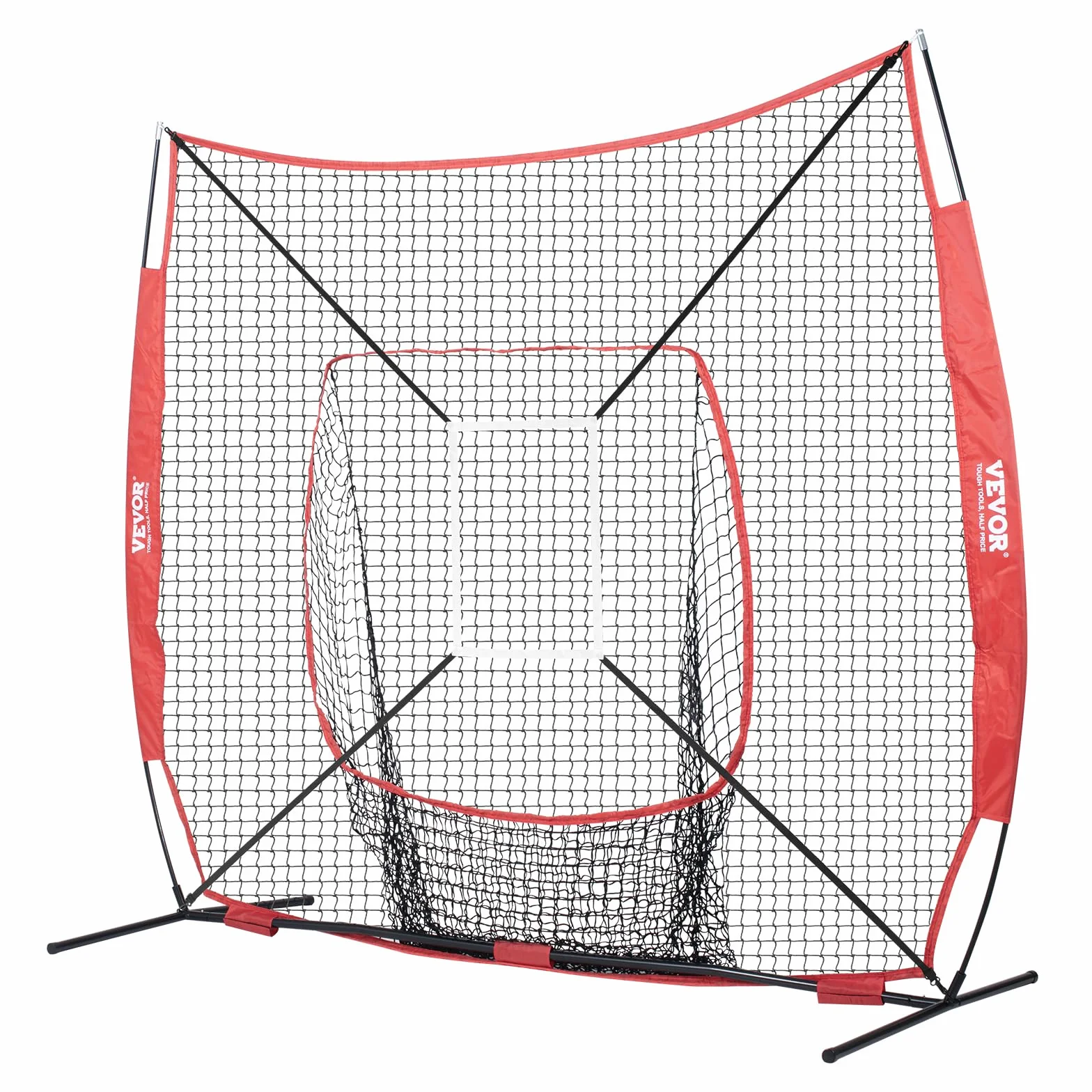 VEVOR 2x2,1 m przenośna siatka treningowa baseballowa z ramą kokardową i torbą