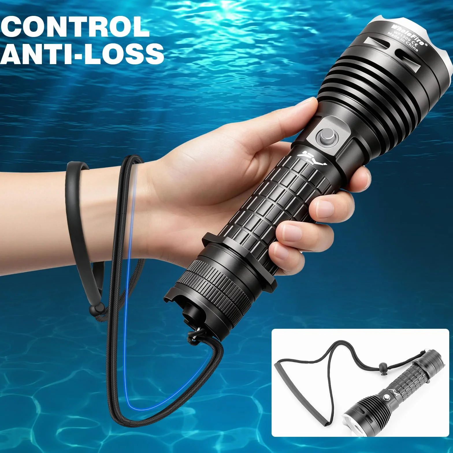 Underwater Diving 2000 Lumenów Latarka do nurkowania, latarka do nurkowania LED z 3 trybami, światło do nurkowania LED Nocne światło do nurkowania