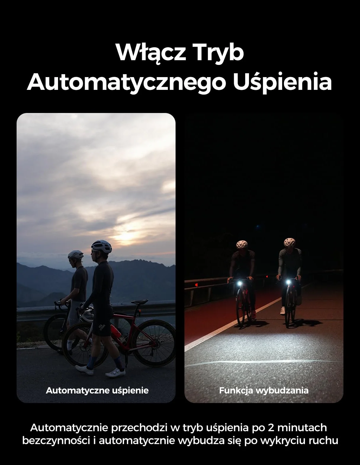 iGPSPORT VS1200S Ładowalna Lampka Rowerowa 1200 LM, Konstrukcja Antymgłowa, Wskaźnik Baterii, Ładowanie USB