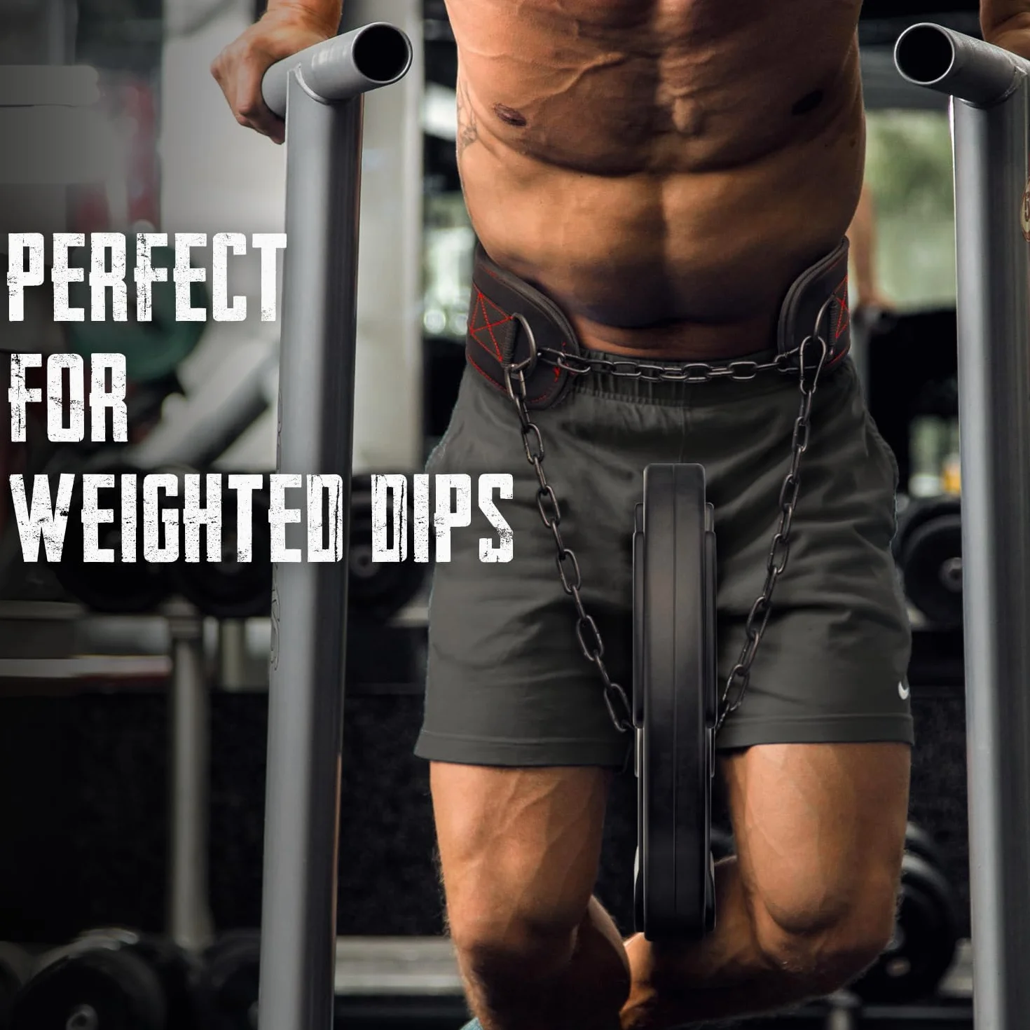 EVO Fitness Dip Belt Heavy Duty 36-calowy regulowany łańcuchowy pas do podnoszenia ciężarów 6,2-calowy pas do podnoszenia ciężarów z podparciem pleców