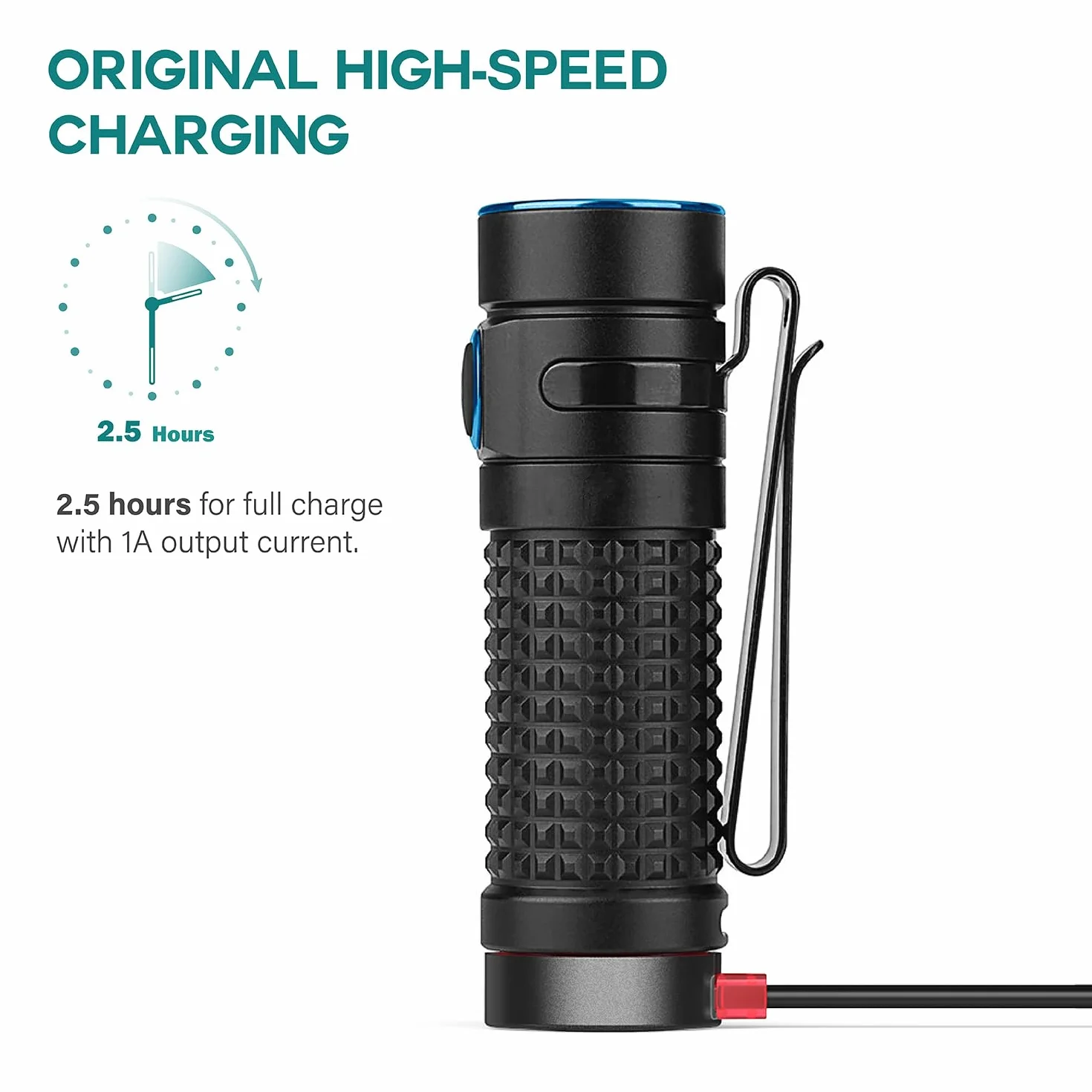 TUSITA MCC3 Magnetyczny Ładowarka Kompatybilny z Olight Latarką - Czarny Ulepszony - 50CM