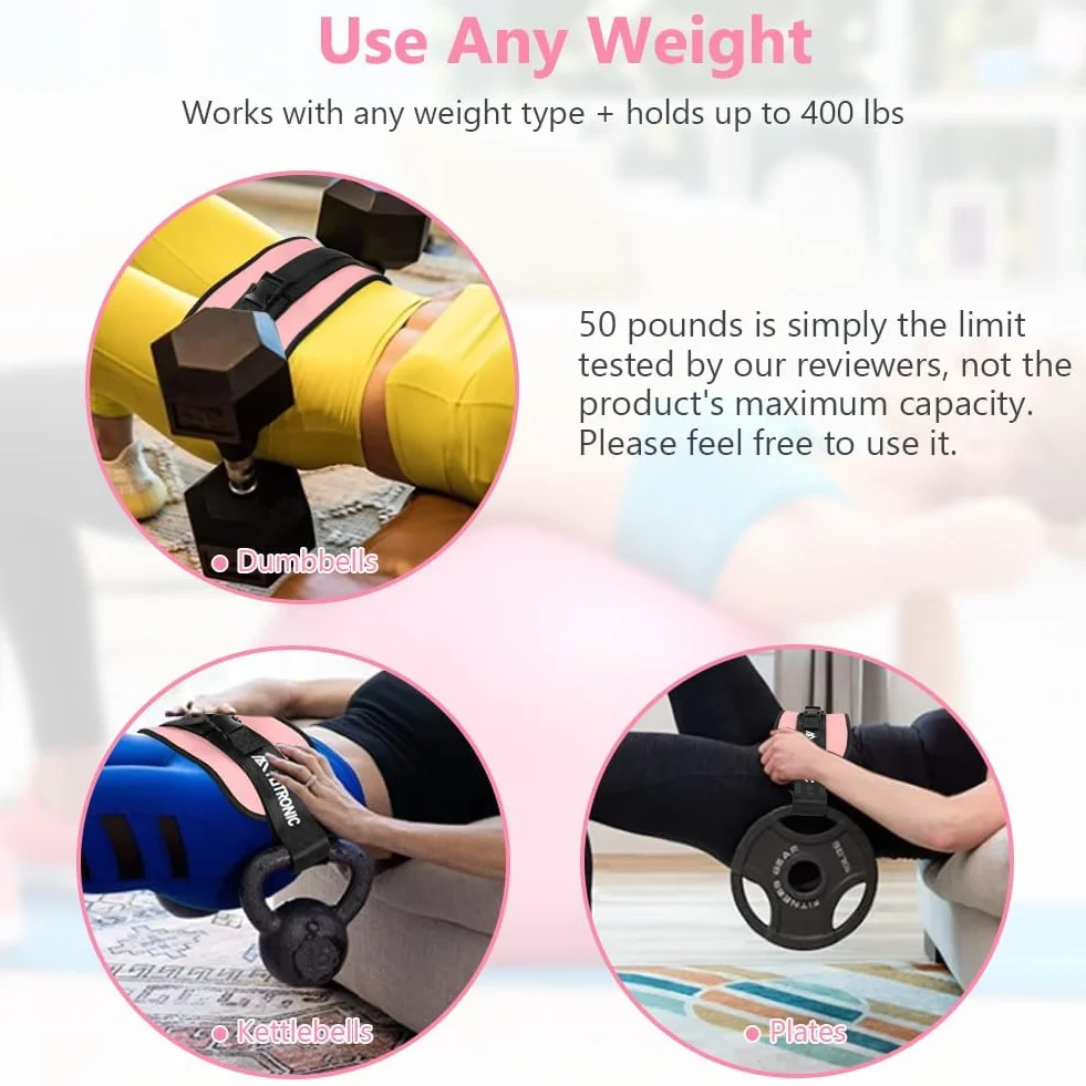 flintronic Pas biodrowy do ćwiczeń, pas do bioder, regulowany pas biodrowy z dodatkową wyściółką do hantli, kettlebells, siłowni, fitnessu, kulturystyki, podnoszenia ciężarów, różowy
