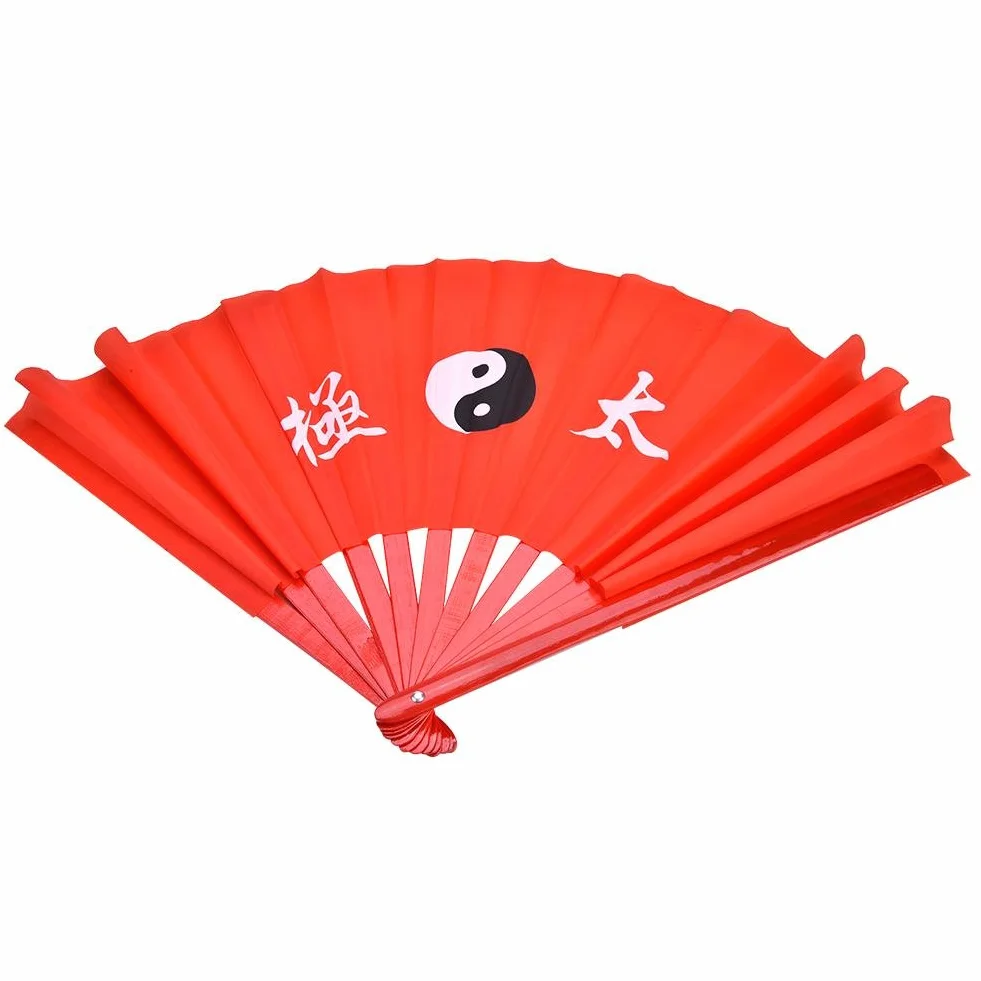 Kampfkunst Fan Bambus Seide Tai Chi Tanztraining Performance Fan Rot(rot)
