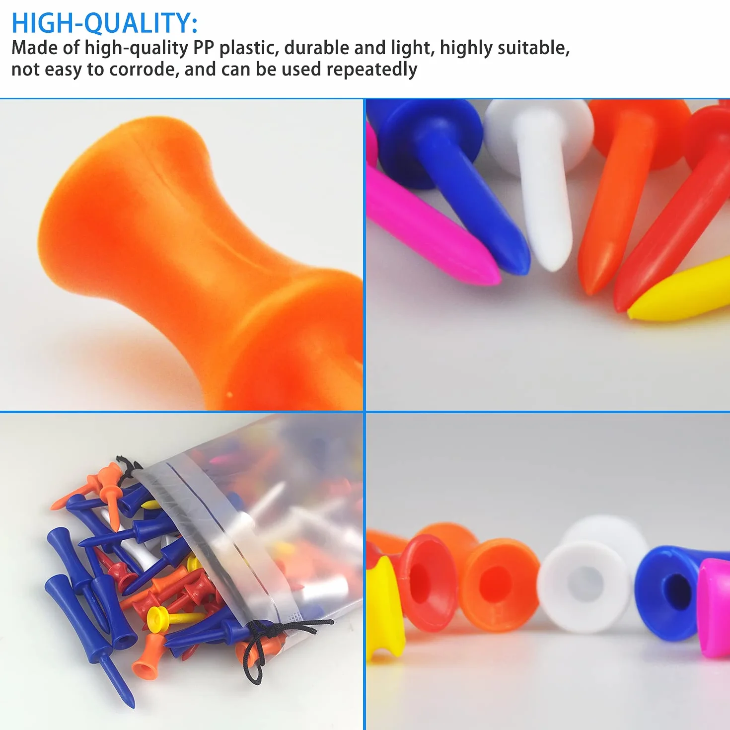 Plastikowe koszulki golfowe 34-77 mm z torbą do przechowywania