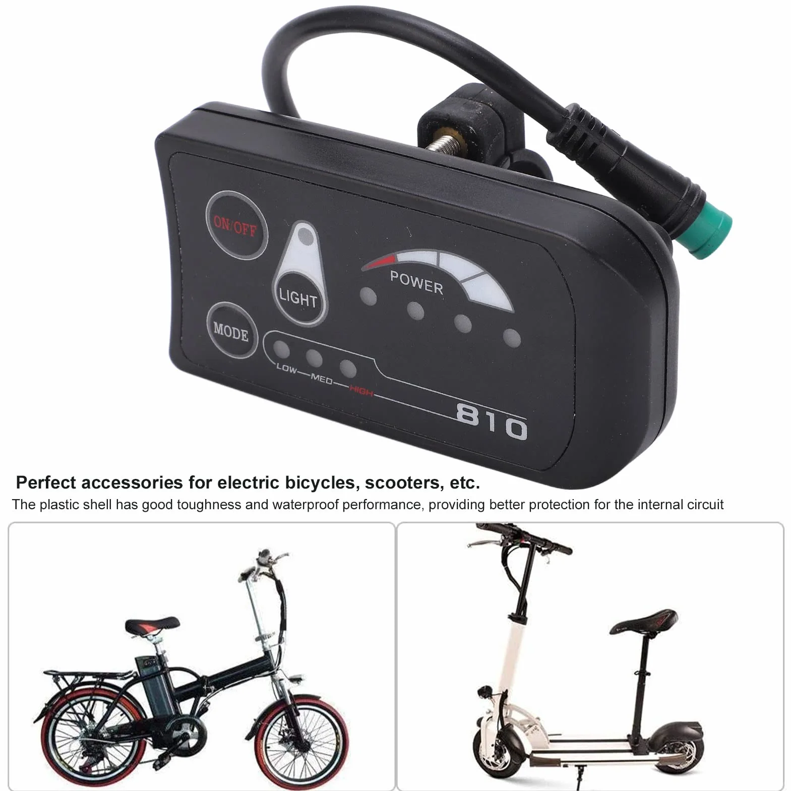 BuyWeek Panel wyświetlacza LED do roweru elektrycznego, 36 V, 48 V, wyświetlacz LED, panel sterowania do modyfikacji roweru elektrycznego