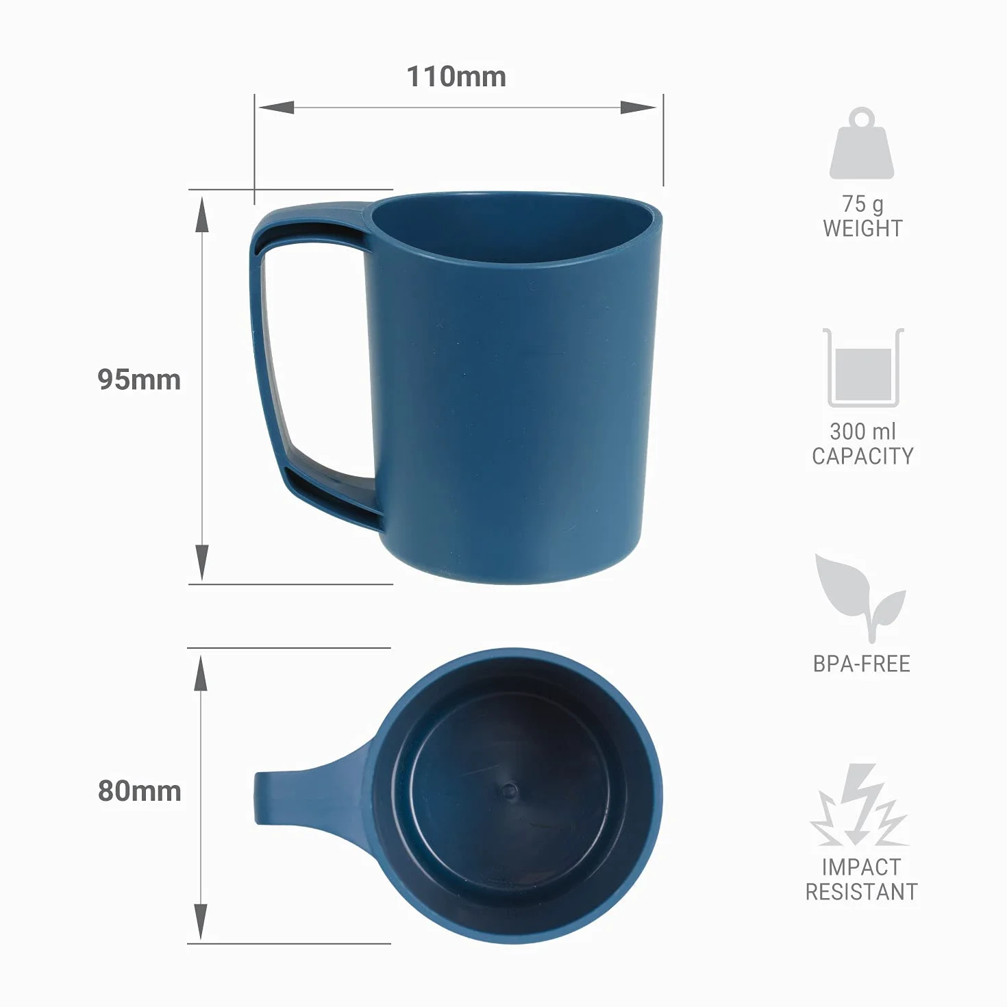 Lifeventure Ellipse 4-częściowy zestaw, granatowy