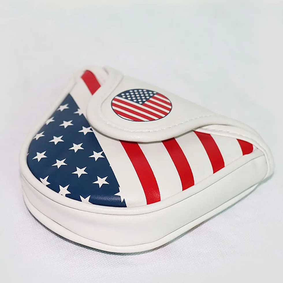 Golf Club Mallet Putter Cover Zamknięcie magnetyczne Kreatywny wzór flagi USA Golf Miotacz Headcover - Golf Putter Headcover Guard Impermeabile Golf Putter Protection Covers