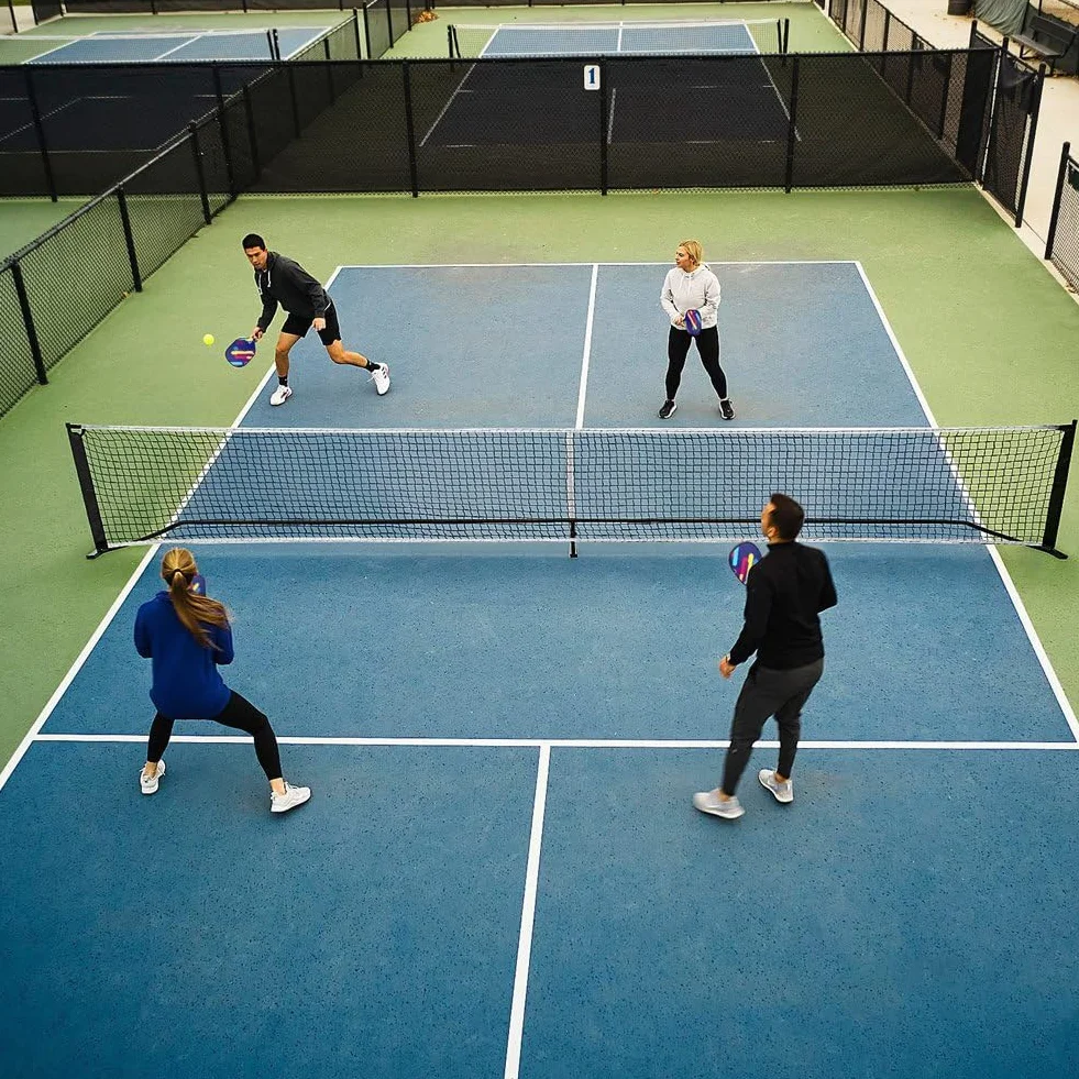 Przenośny System Siatki do Pickleballa do Gry w Pomieszczeniach/na Zewnątrz, 22 Stopy Regulowana Siatka do Pickleballa do Instalacji w Ogrodzie.