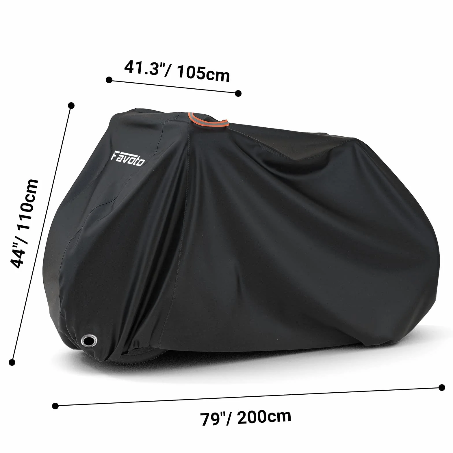 Favoto Pokrowiec rowerowy Plandeka rowerowa wodoodporna na 2-3 rowery 210T tkanina Oxford Garaż rowerowy Plandeka rowerowa Pokrowiec ochronny z torbą 200 x 105x 110 CM Czarny