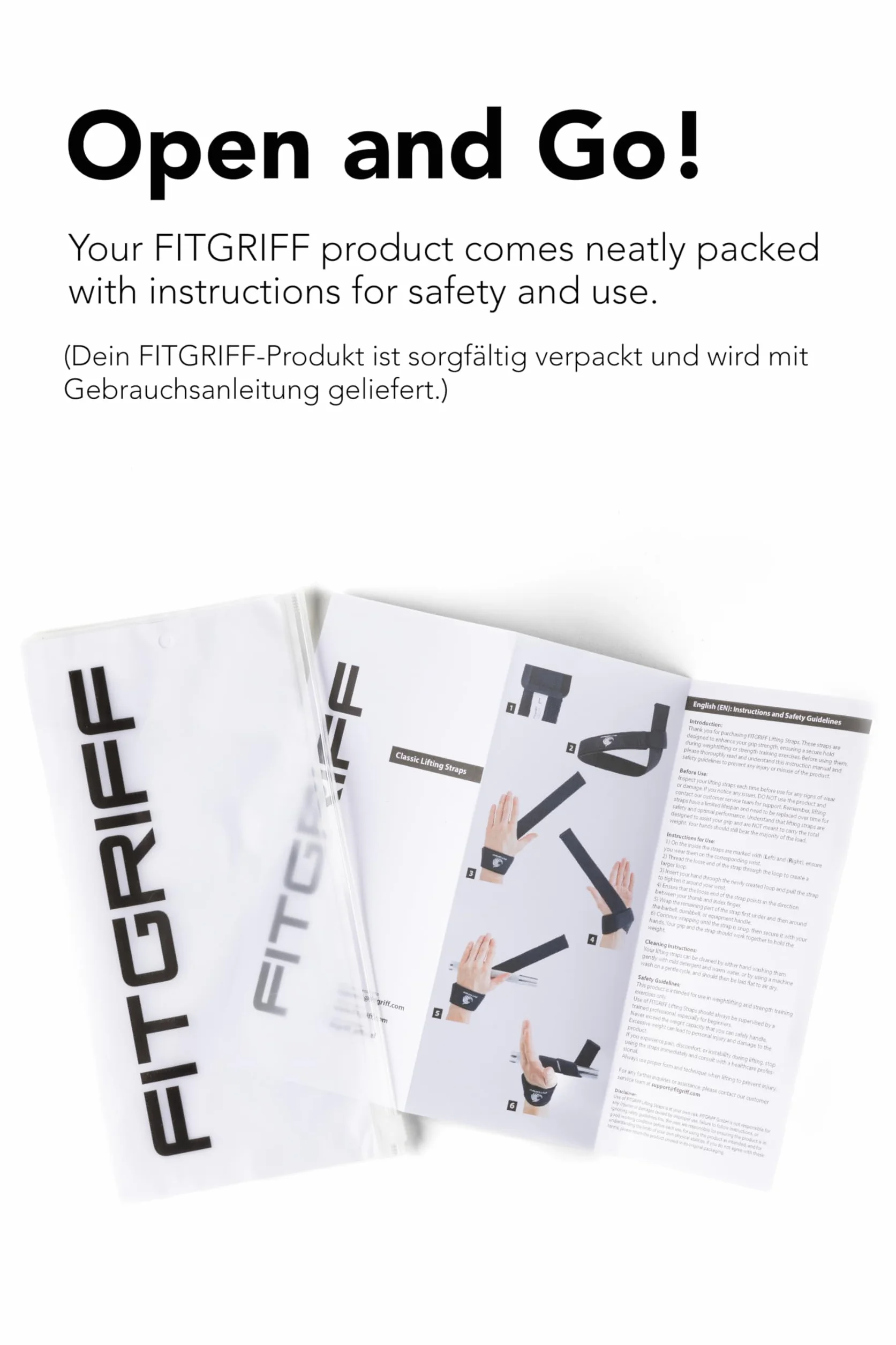 Fitgriff® Paski do podnoszenia - wyściełane paski na nadgarstek do podnoszenia ciężarów do kulturystyki, treningu siłowego i fitnessu - dla mężczyzn i kobiet