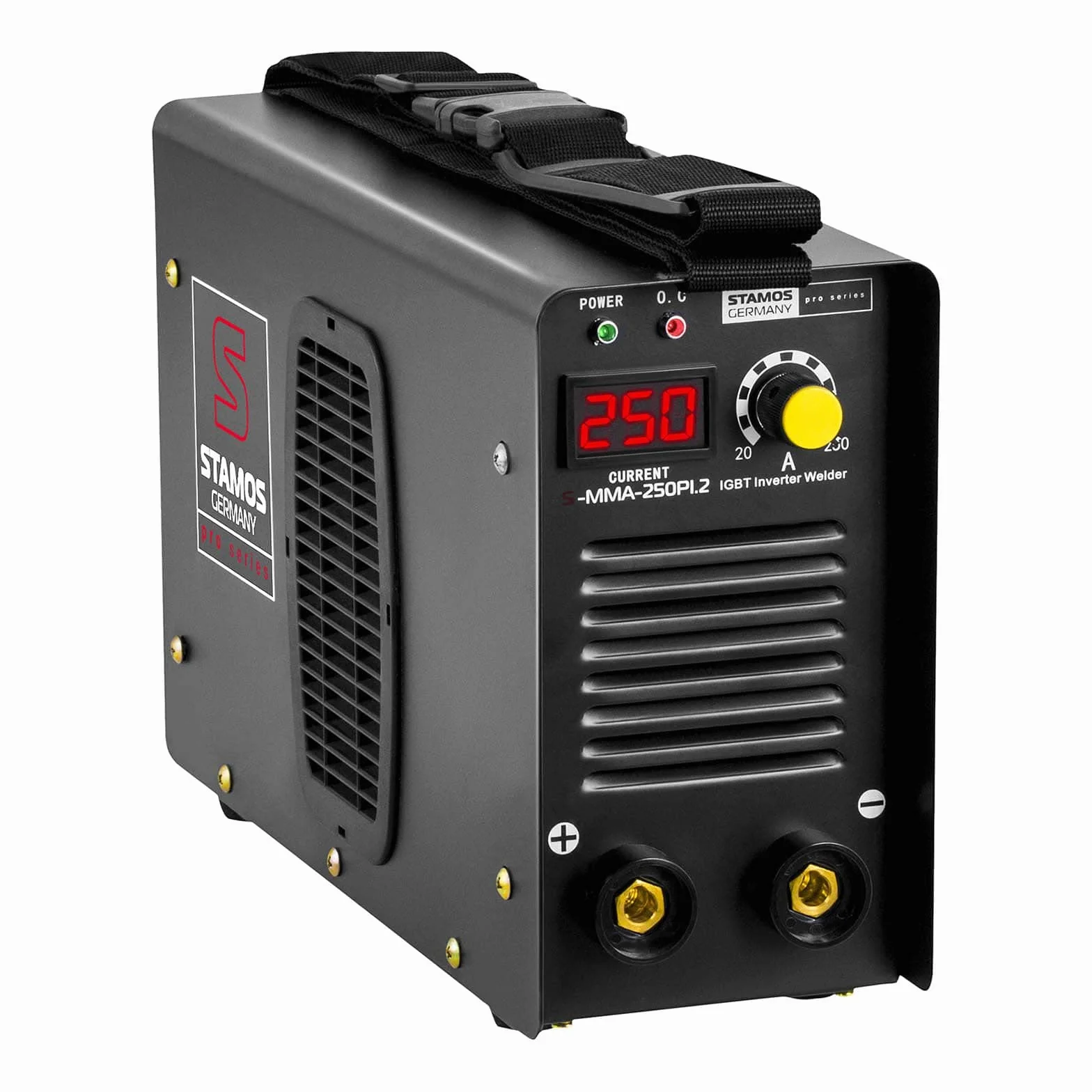 Stamos Welding Group S-MMA-250PI.2 Spawarka MMA inwertorowa 250 A 230 V 1,6-4 mm przewody 8 m
