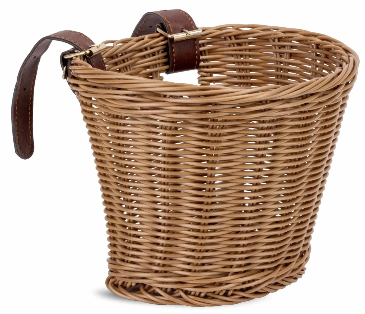 sun baby Koszyk rowerowy dla dzieci, koszyk wiklinowy na hulajnogę, pleciony, paski skórzane, uniwersalny, różne kolory do wyboru