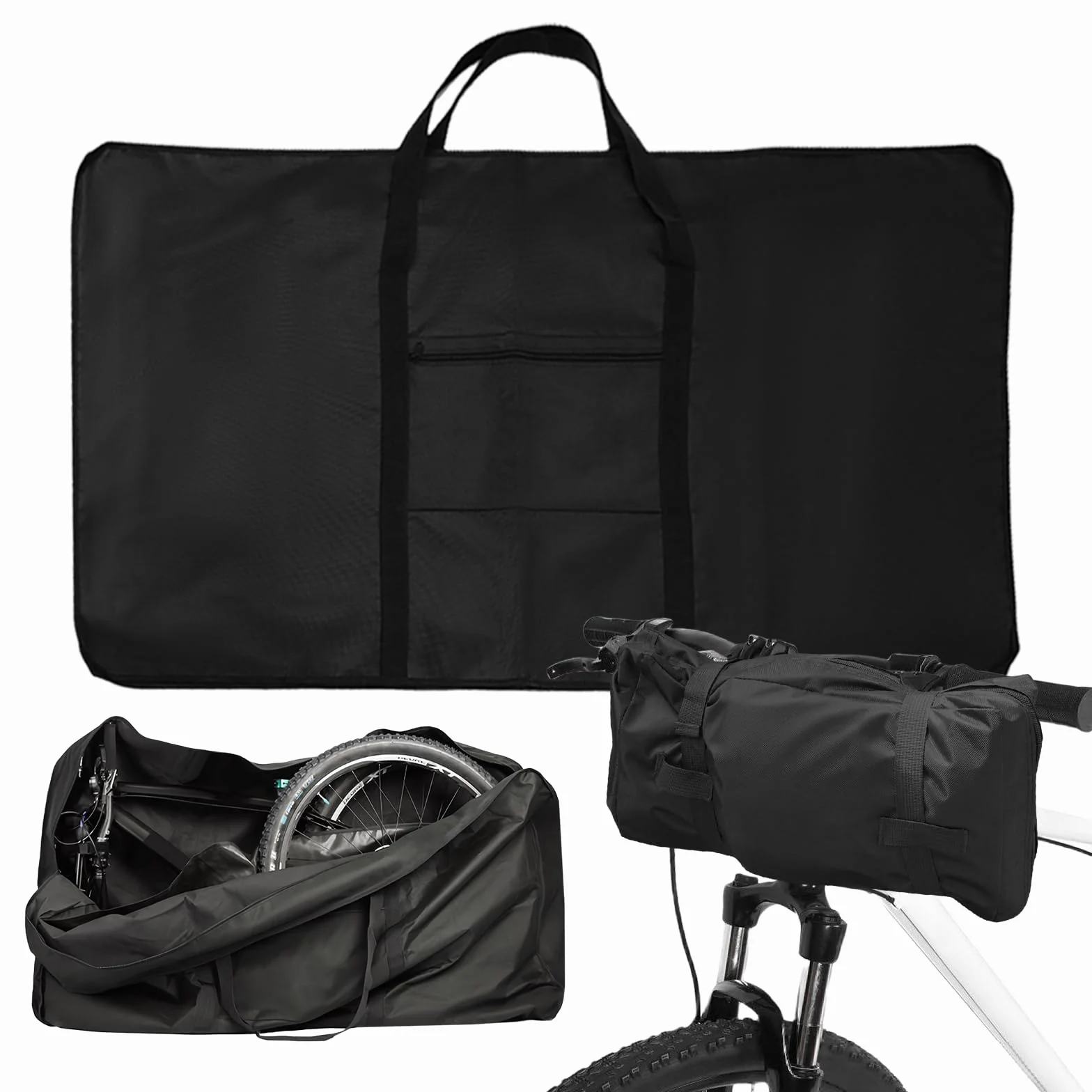 BORDEAG Torba transportowa na rower, składana torba rowerowa, torba do przenoszenia, składany rower górski, rower wyścigowy MTB rower wyścigowy z walizką transportową 26", 29 cali, nie.