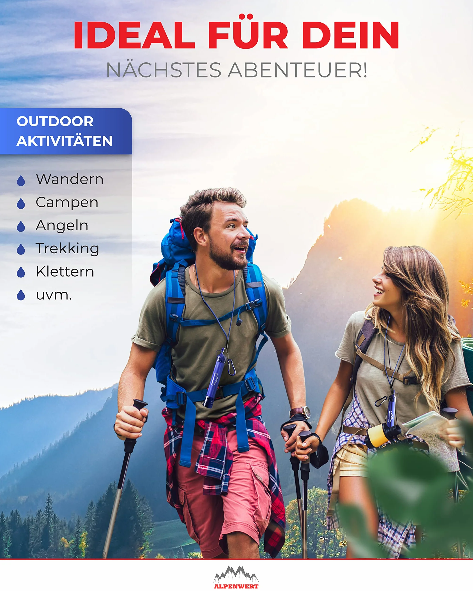 ALPENWERT Filtr do wody na zewnątrz 4000 L - uzdatnianie wody pitnej eliminuje 99,99% zarazków