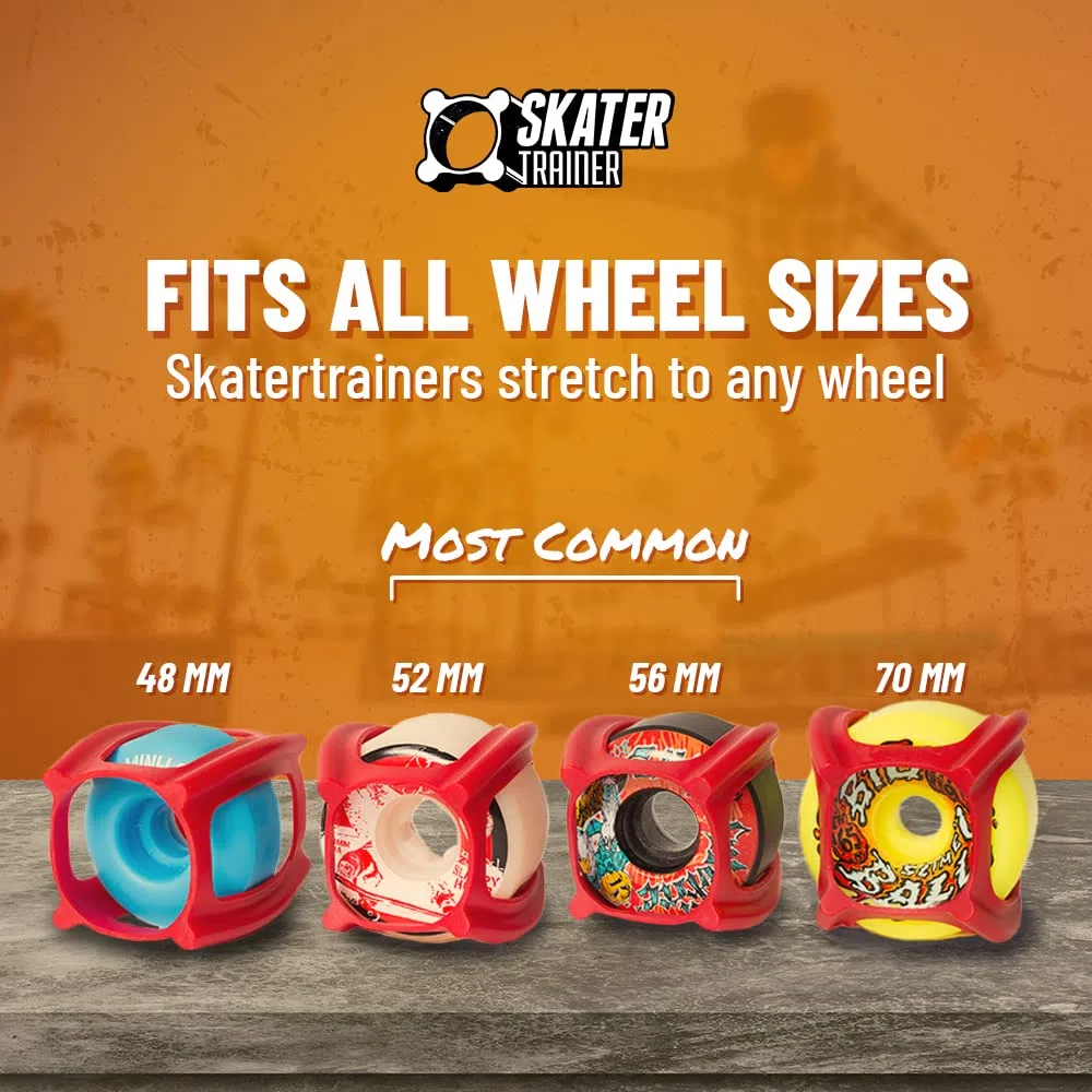 SKATERTRAINER 2.0 gumowe akcesoria skatingowe do doskonalenia Ollie i kickflipów - ucz się, ćwicz i wykonuj triki w krótkim czasie, czerwone